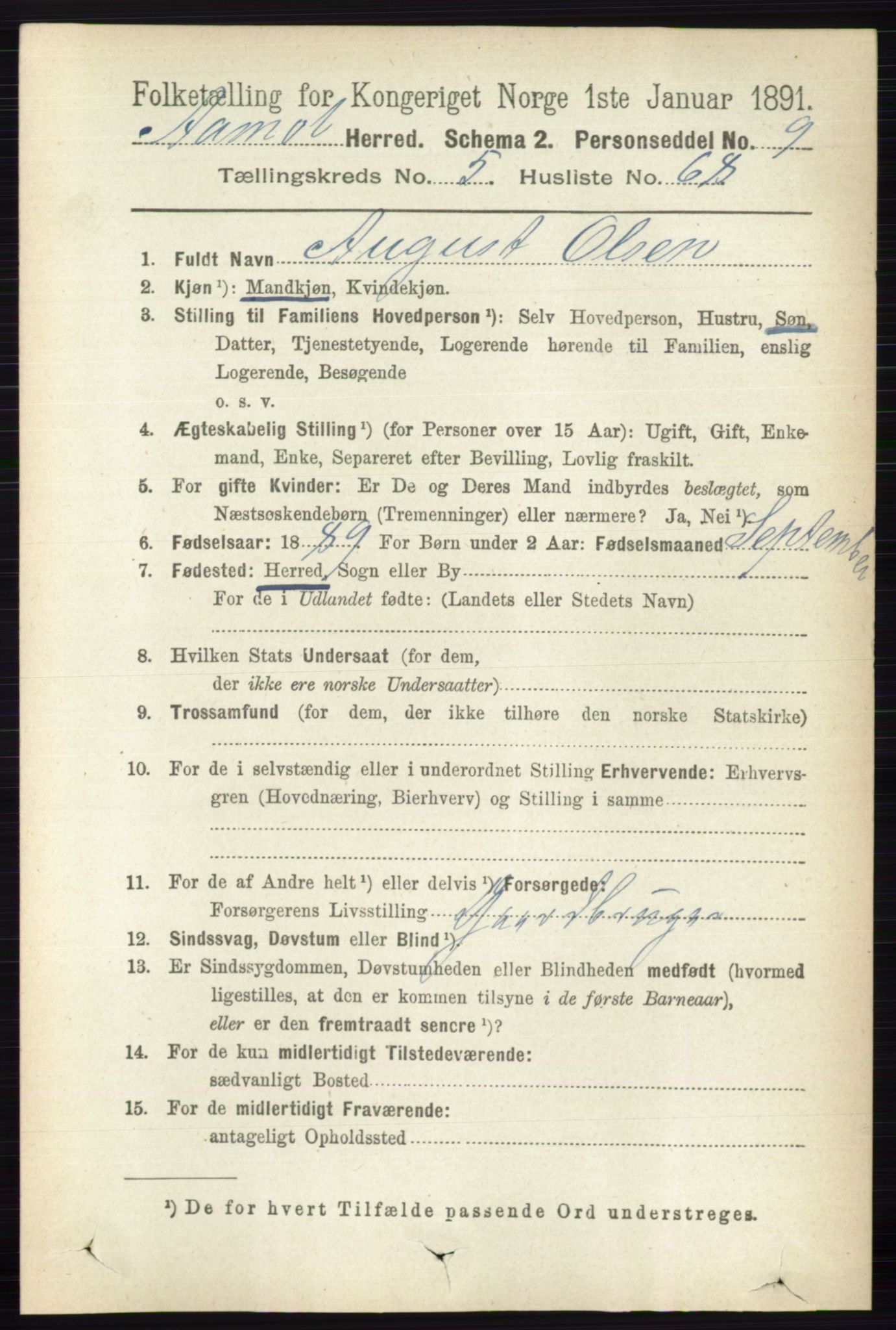 RA, 1891 census for 0429 Åmot, 1891, p. 2727