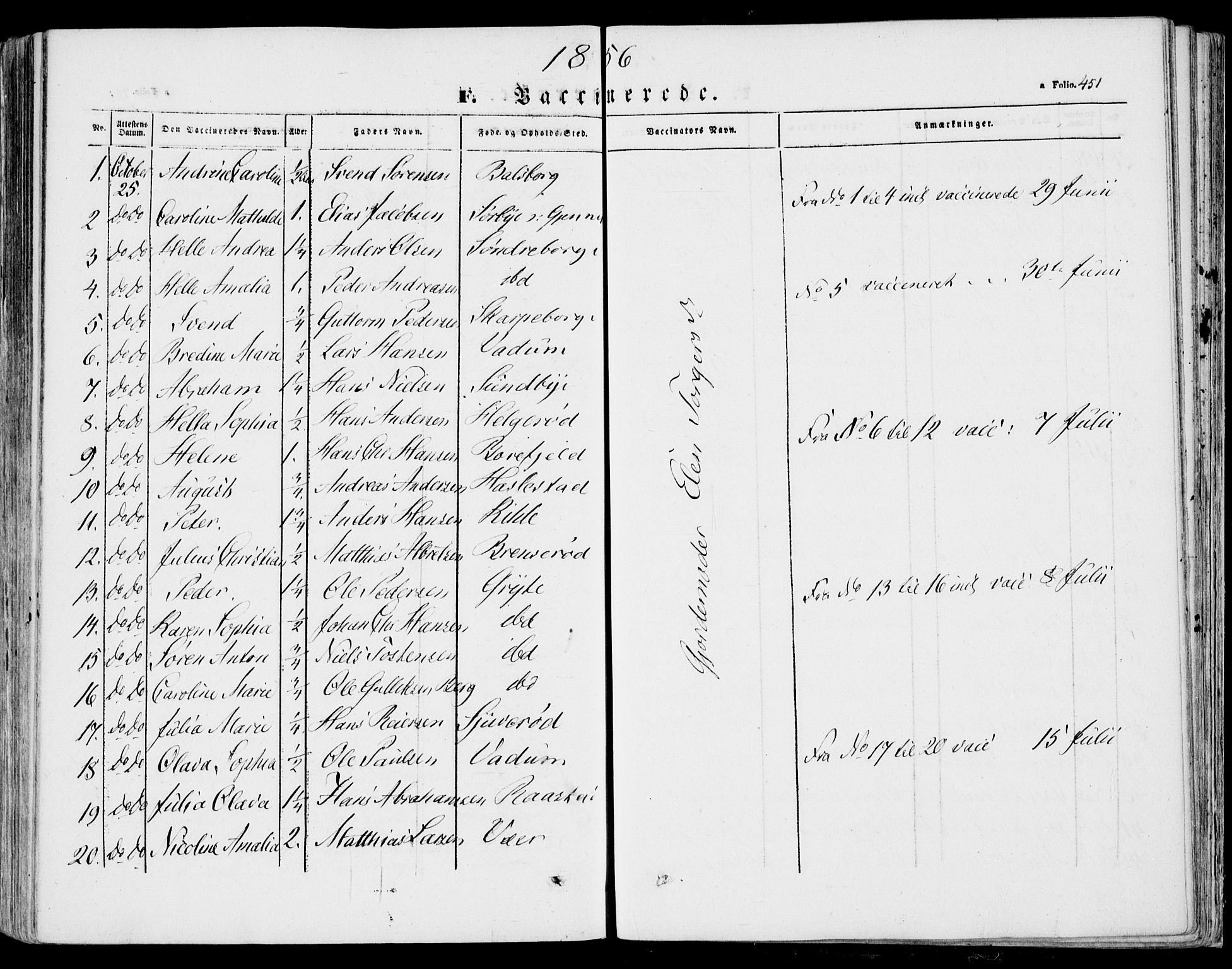 Stokke kirkebøker, SAKO/A-320/F/Fa/L0007: Parish register (official) no. I 7, 1844-1857, p. 451