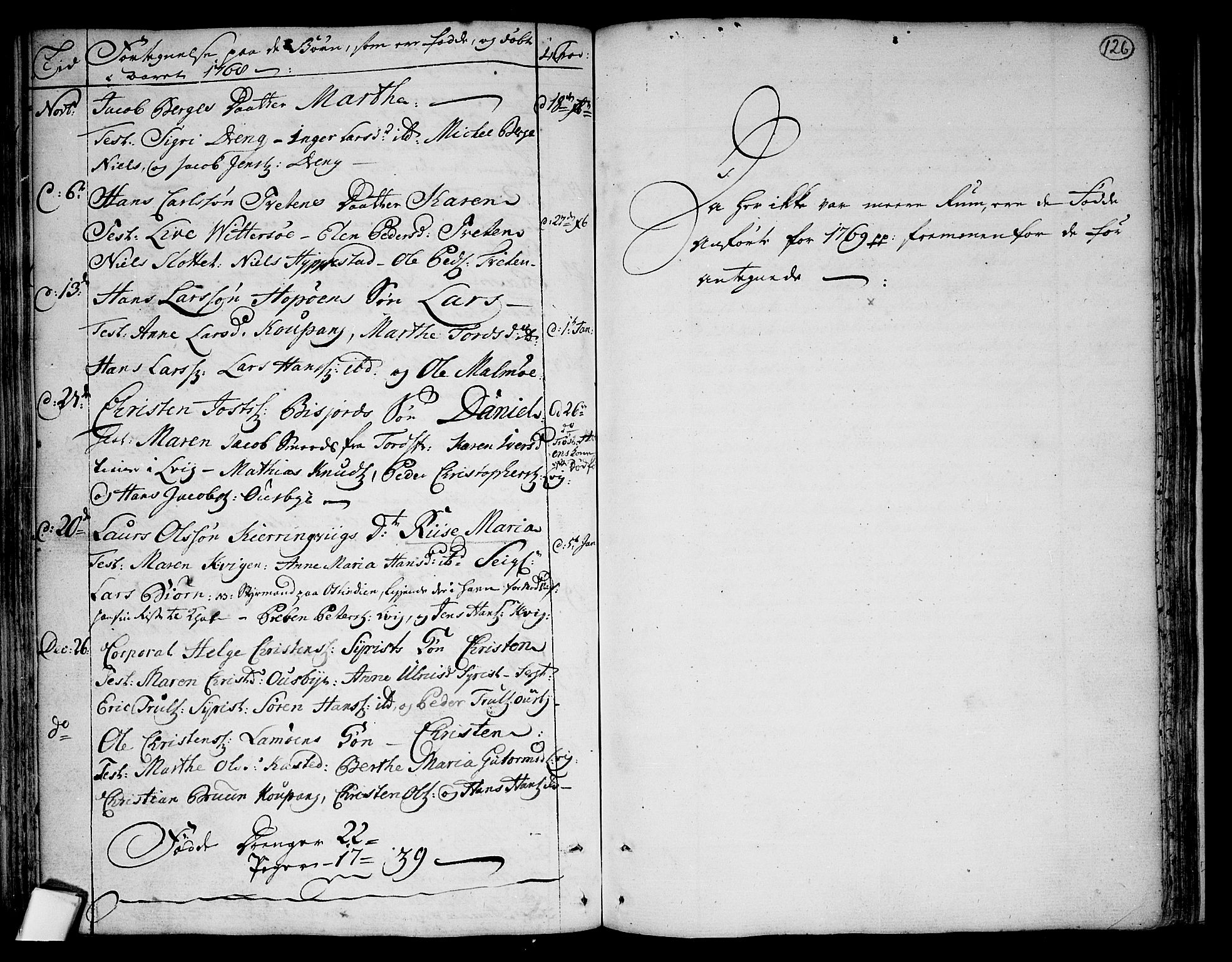 Tjølling kirkebøker, SAKO/A-60/F/Fa/L0003: Parish register (official) no. 3, 1735-1778, p. 126