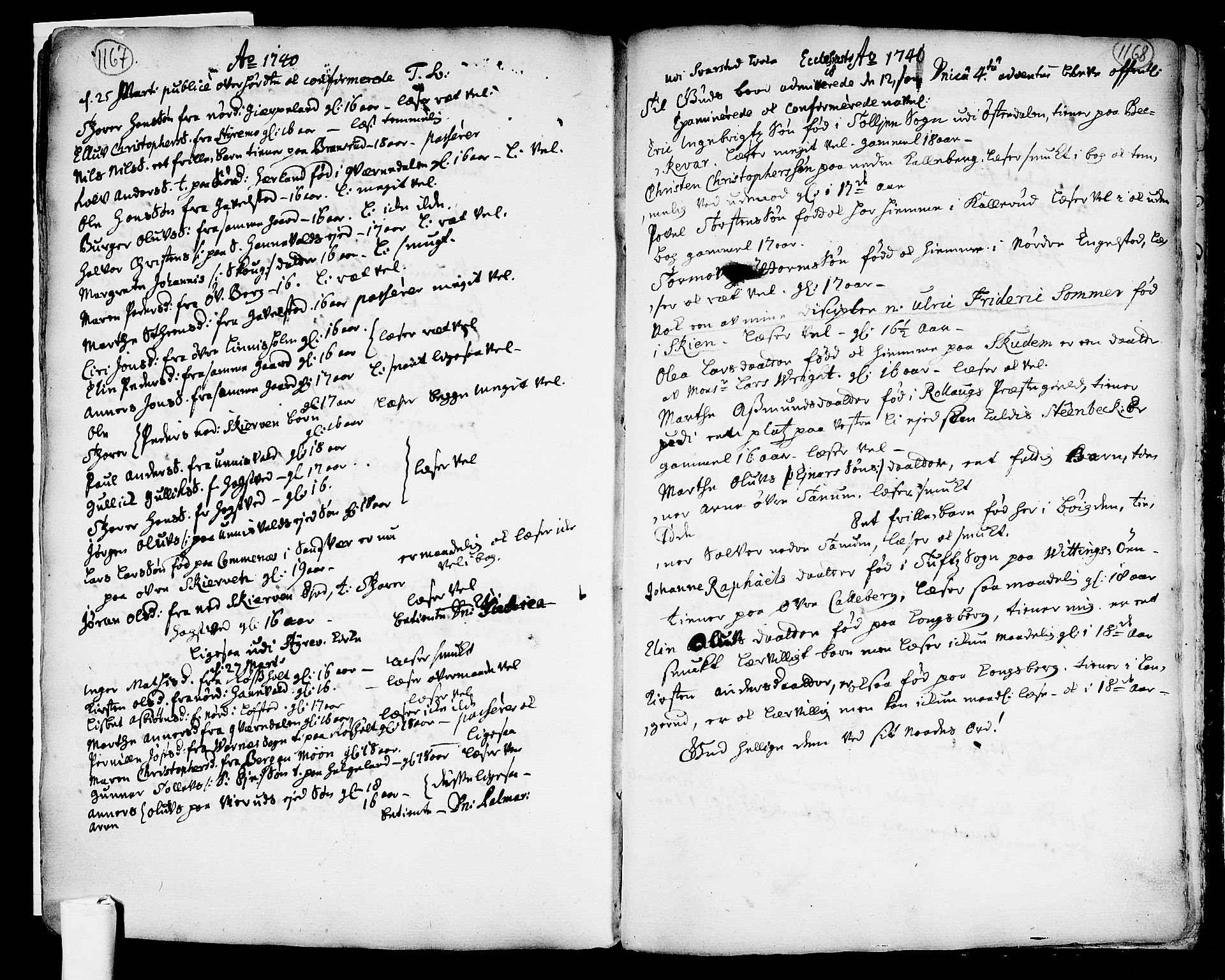 Lardal kirkebøker, AV/SAKO-A-350/F/Fa/L0003: Parish register (official) no. I 3, 1733-1815, p. 1167-1168