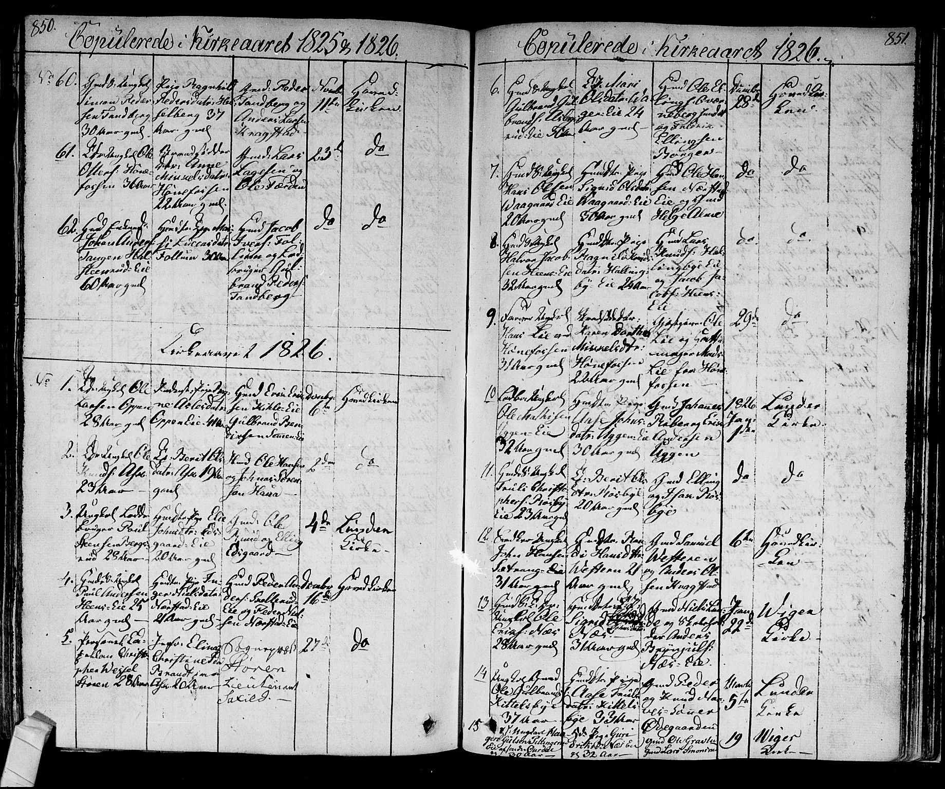 Norderhov kirkebøker, SAKO/A-237/F/Fa/L0009: Parish register (official) no. 9, 1819-1837, p. 850-851