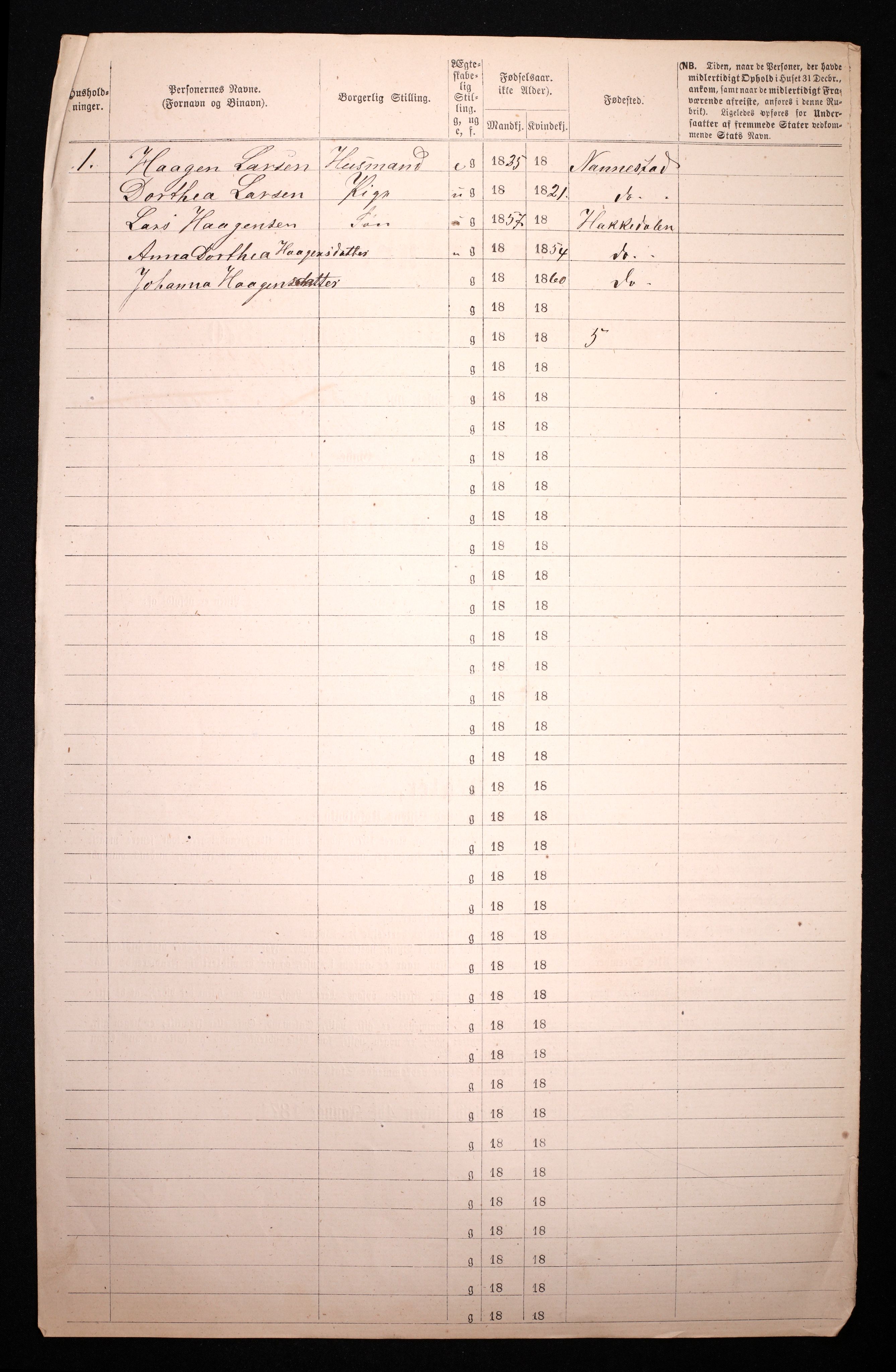 RA, 1870 census for 0301 Kristiania, 1870, p. 3455