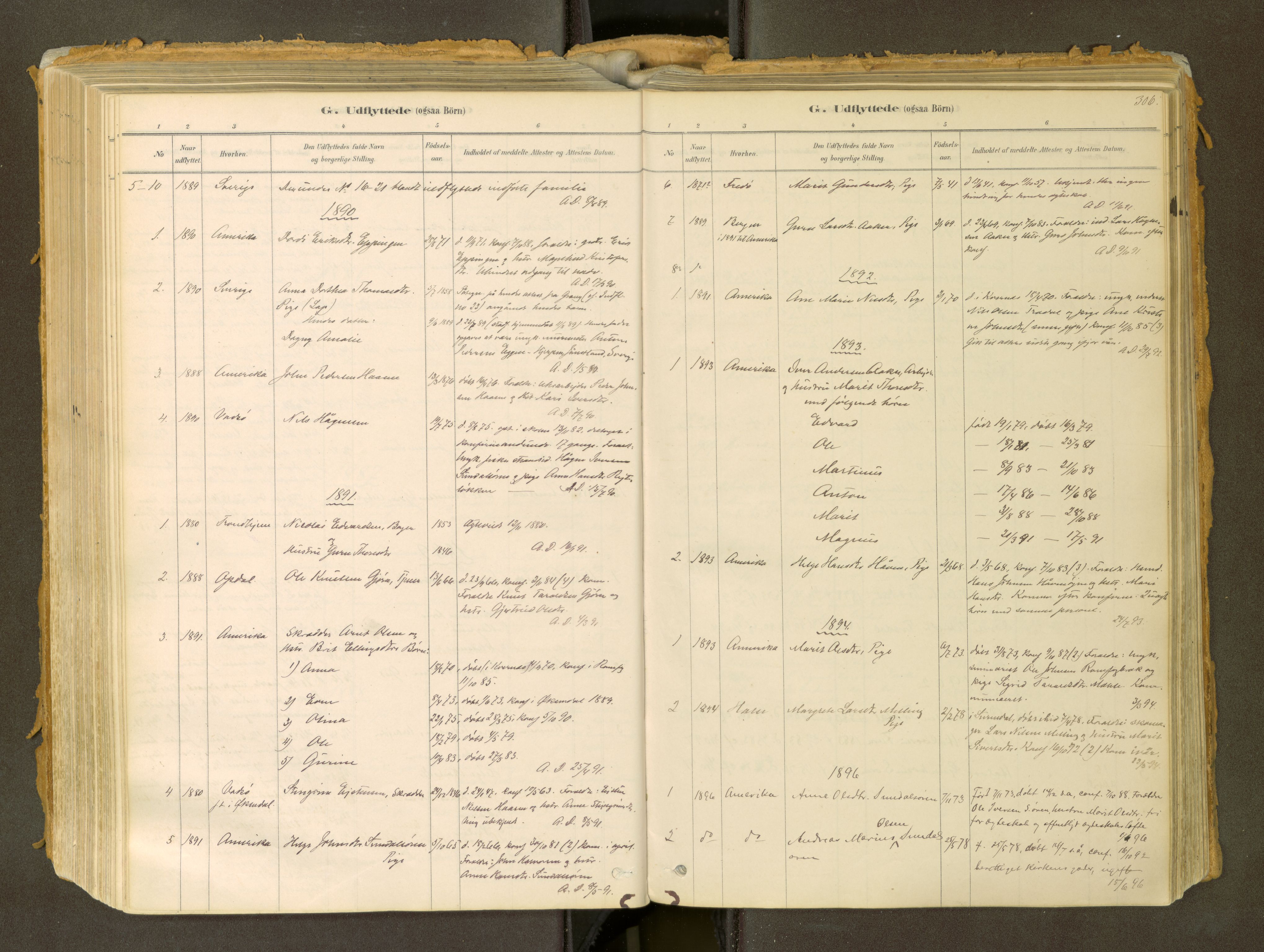 Sunndal sokneprestkontor, SAT/A-1085/1/I/I1/I1a: Parish register (official) no. 2, 1877-1914, p. 306