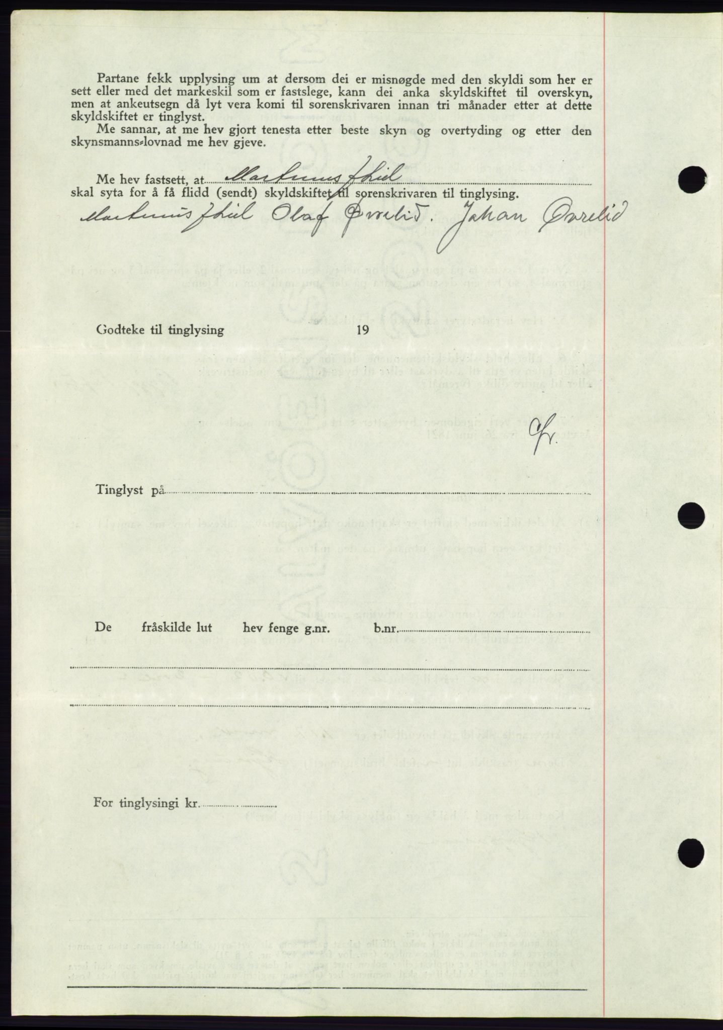 Søre Sunnmøre sorenskriveri, AV/SAT-A-4122/1/2/2C/L0071: Mortgage book no. 65, 1941-1941, Diary no: : 690/1941