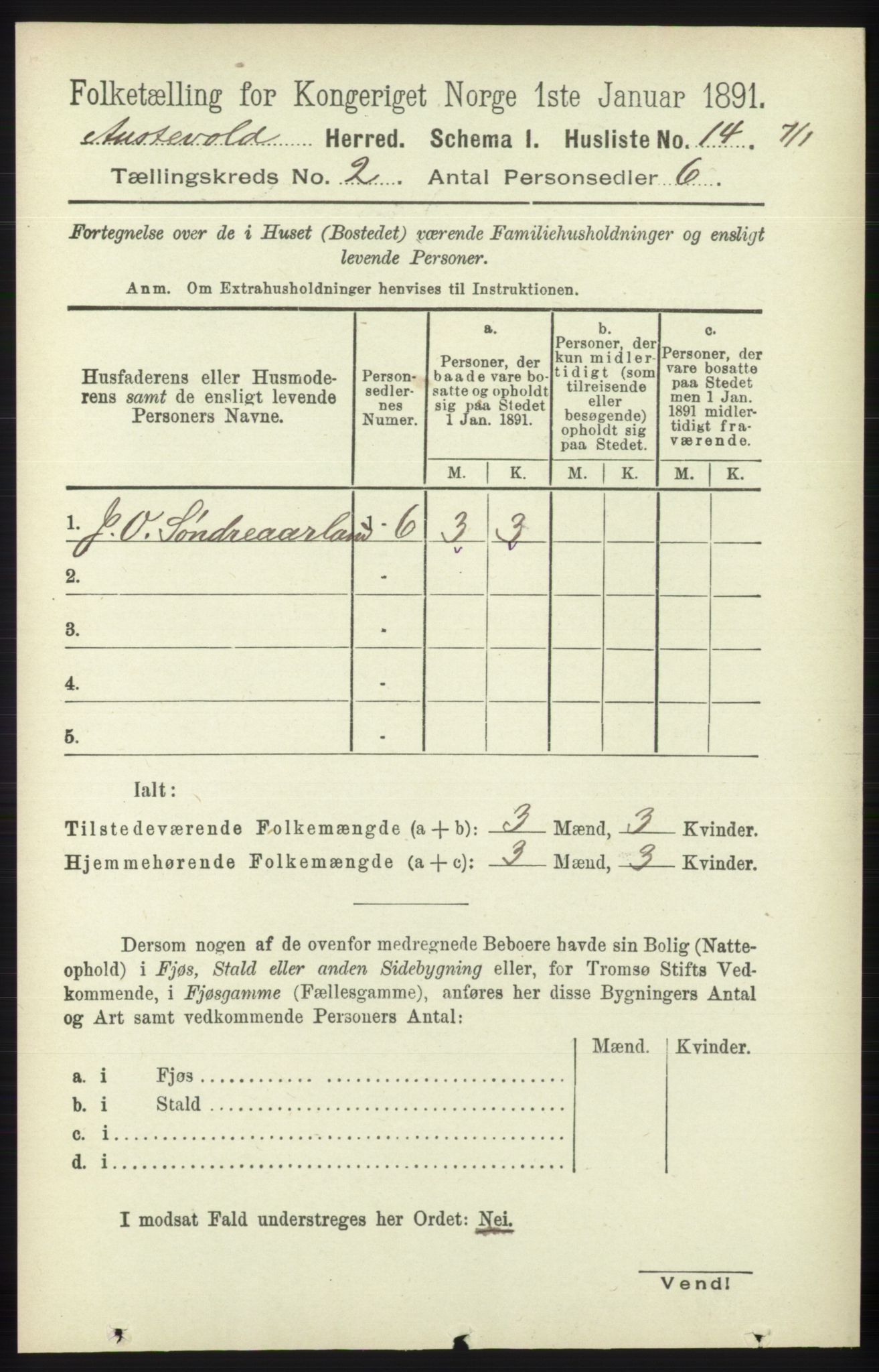 RA, 1891 census for 1244 Austevoll, 1891, p. 579