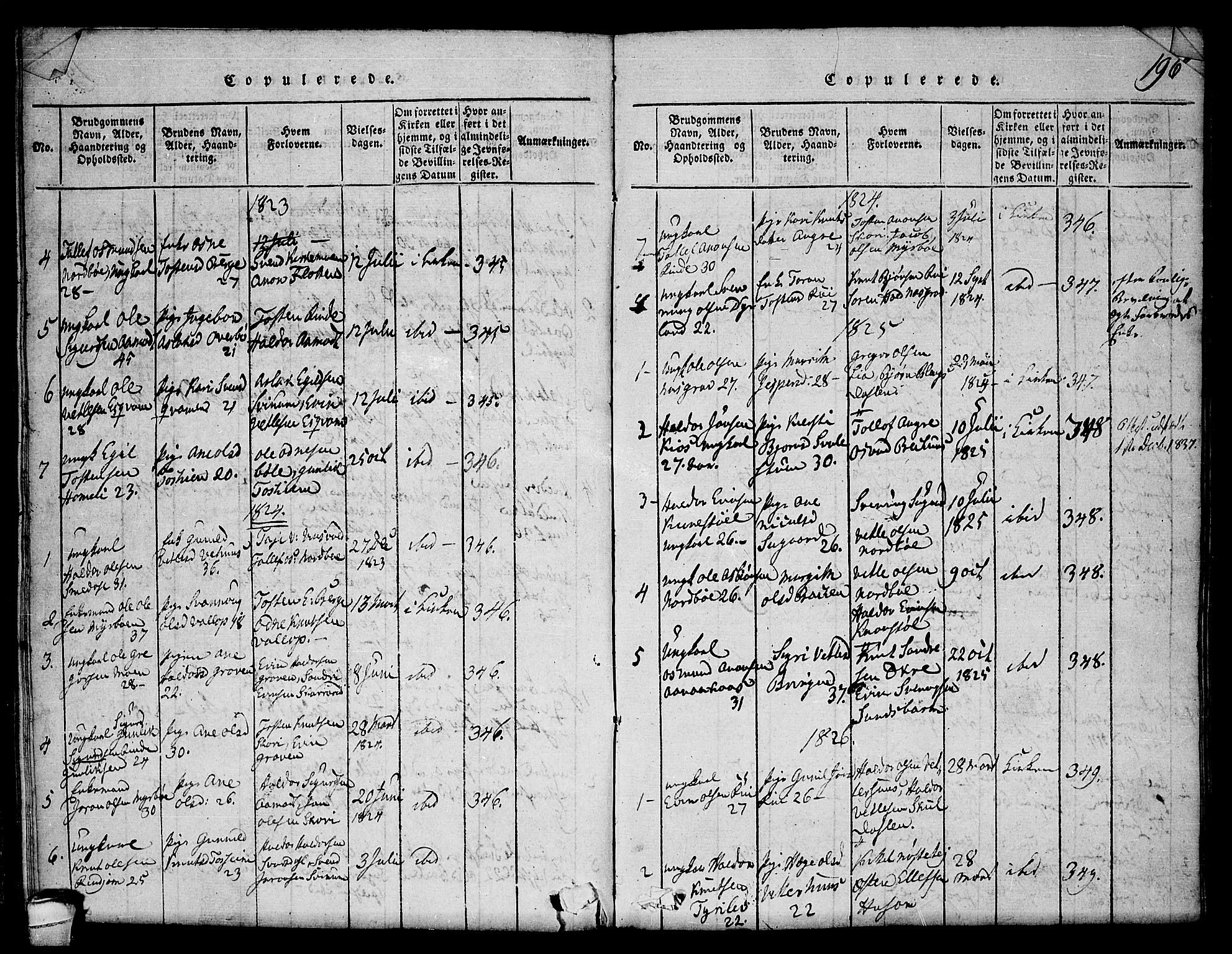 Seljord kirkebøker, AV/SAKO-A-20/F/Fc/L0001: Parish register (official) no. III 1, 1815-1831, p. 196