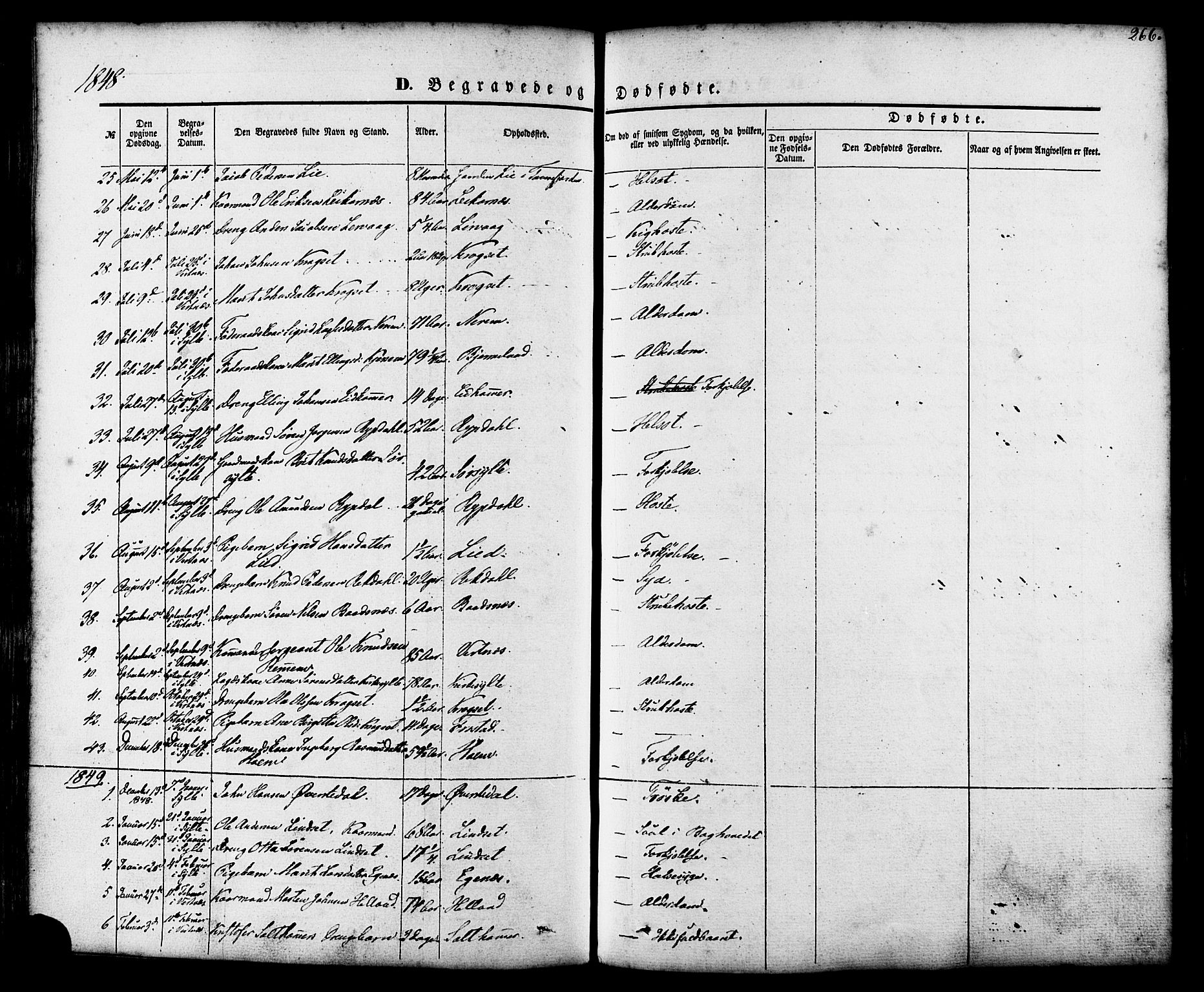 Ministerialprotokoller, klokkerbøker og fødselsregistre - Møre og Romsdal, AV/SAT-A-1454/539/L0529: Parish register (official) no. 539A02, 1848-1872, p. 266