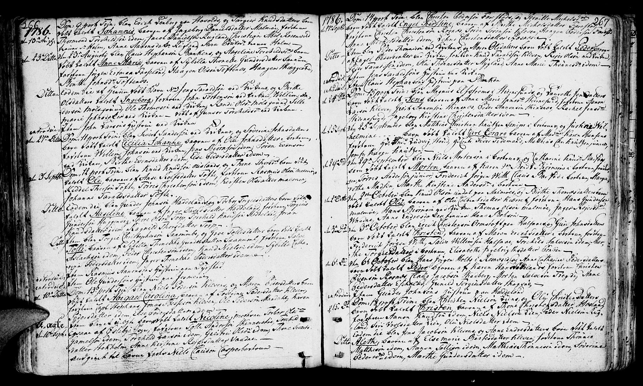 Mandal sokneprestkontor, SAK/1111-0030/F/Fa/Faa/L0003: Parish register (official) no. A 3, 1748-1794, p. 266-267