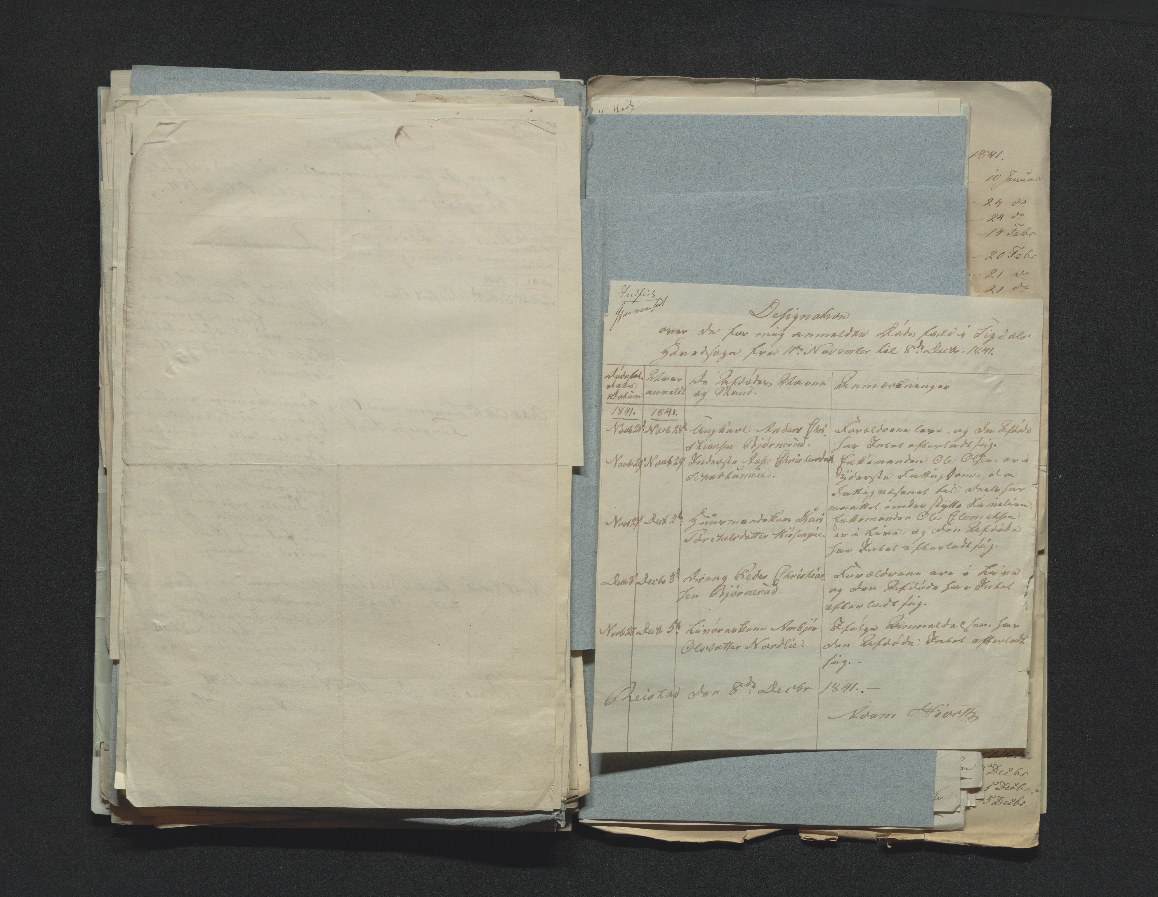 Eiker, Modum og Sigdal sorenskriveri, AV/SAKO-A-123/H/Ha/Hab/L0006: Dødsfallsmeldinger, 1841-1845