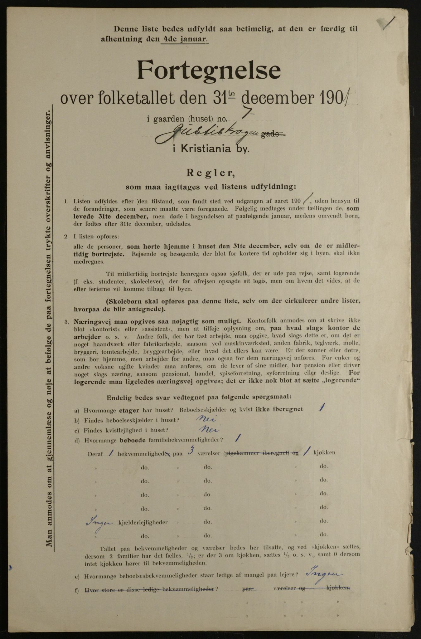 OBA, Municipal Census 1901 for Kristiania, 1901, p. 7446