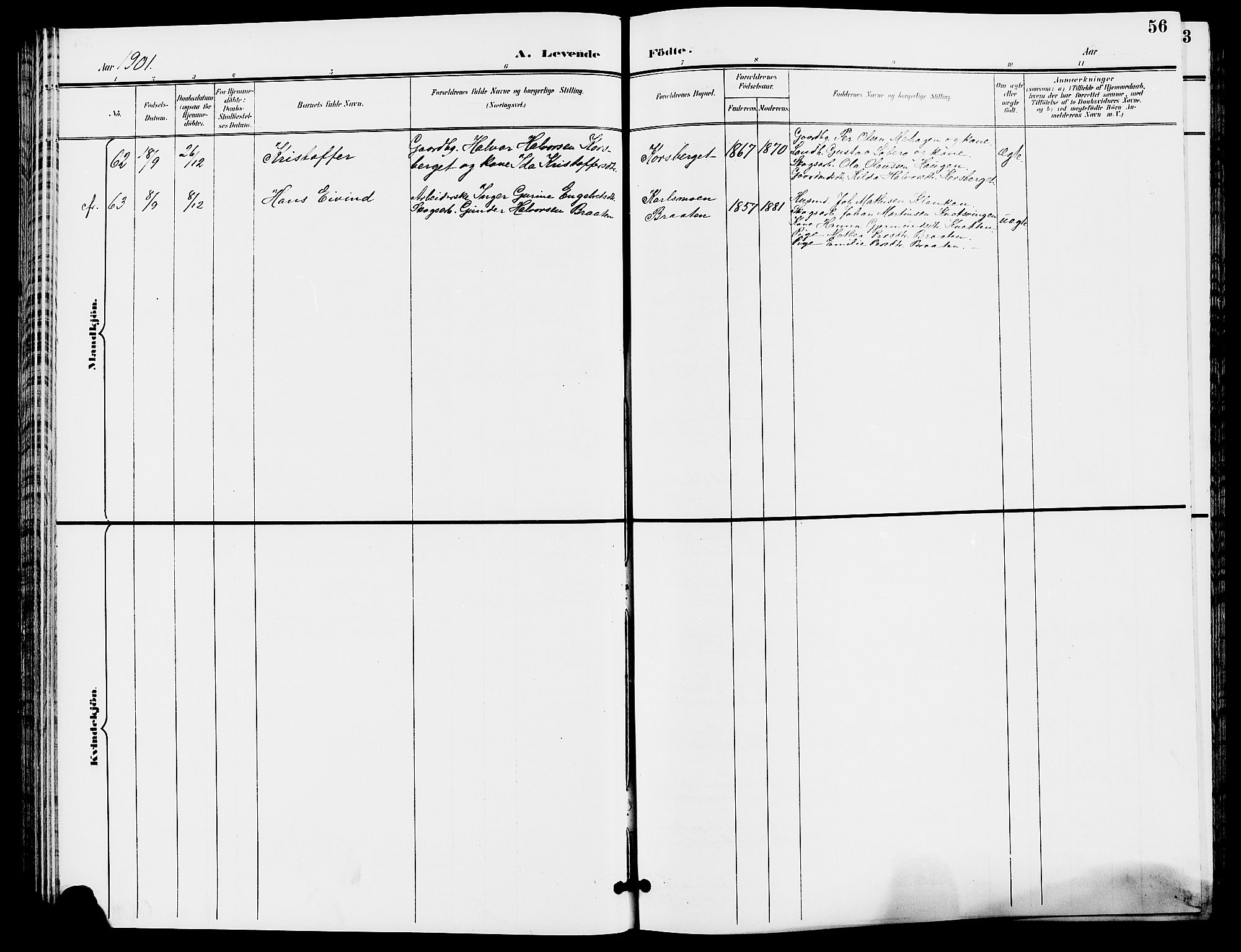 Trysil prestekontor, SAH/PREST-046/H/Ha/Hab/L0006: Parish register (copy) no. 6, 1896-1912, p. 56