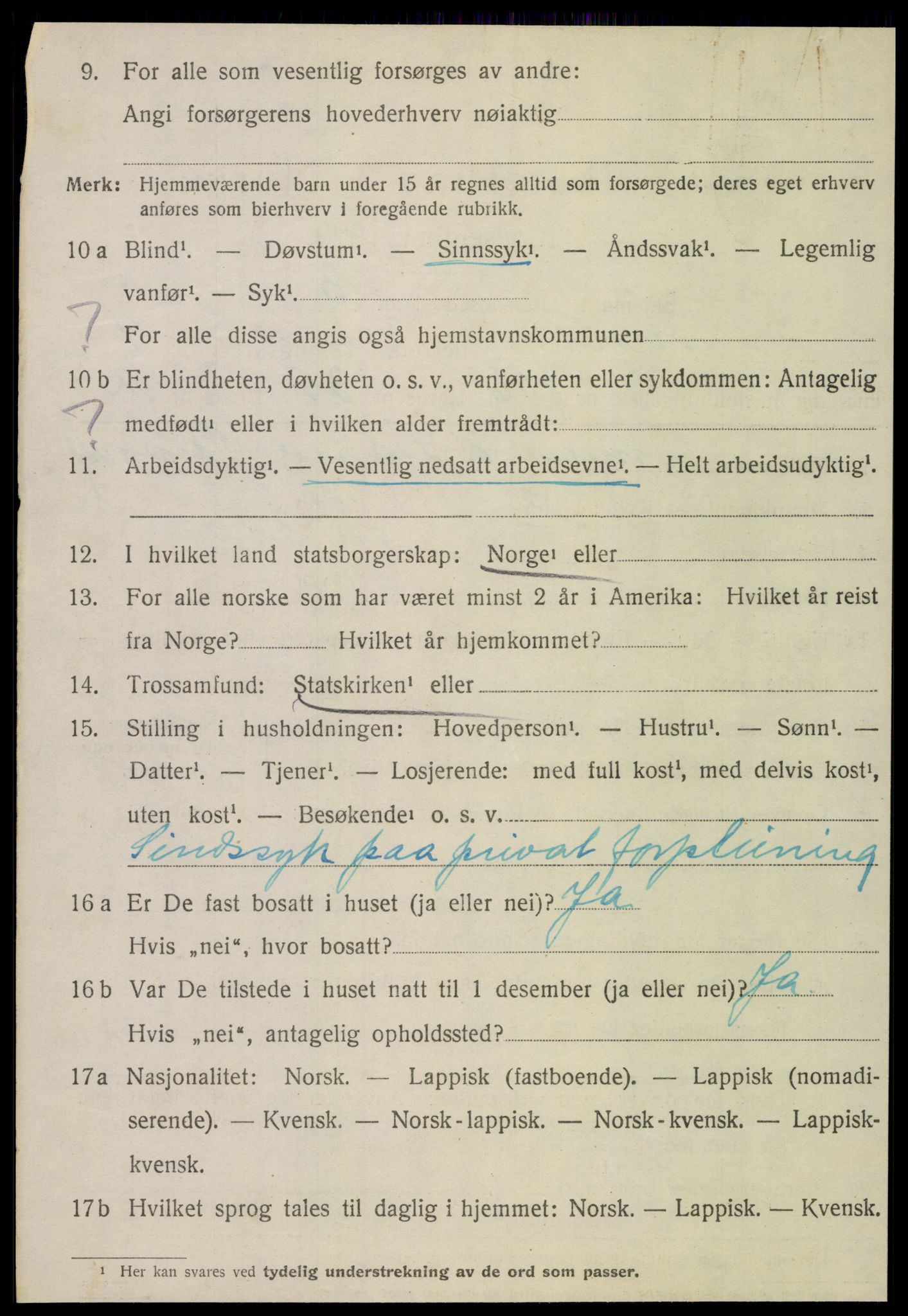 SAT, 1920 census for Meløy, 1920, p. 5160