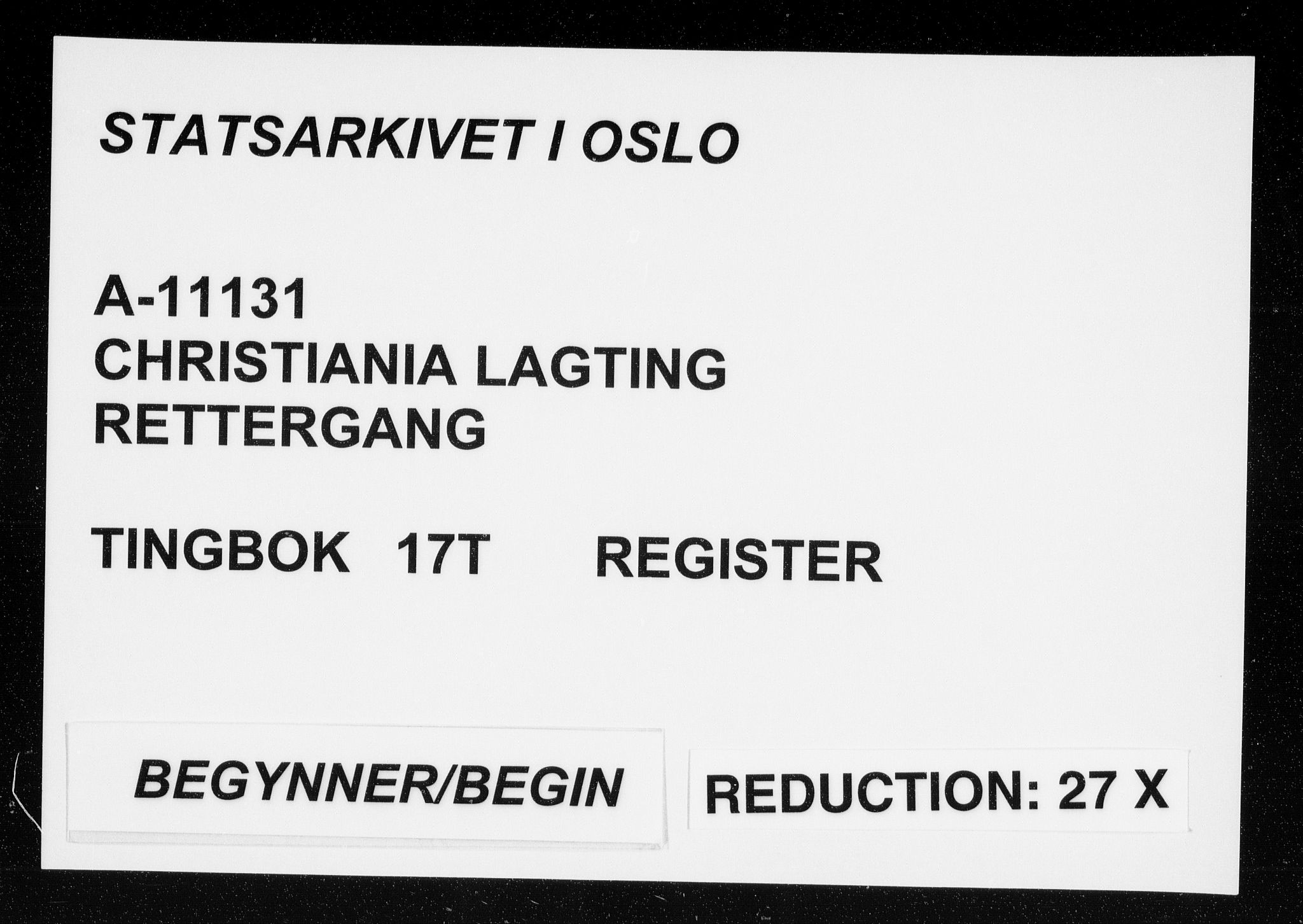 Christiania lagting, SAO/A-11131/F/Fa/L0017a: Register til tingbok 17, 1776-1790