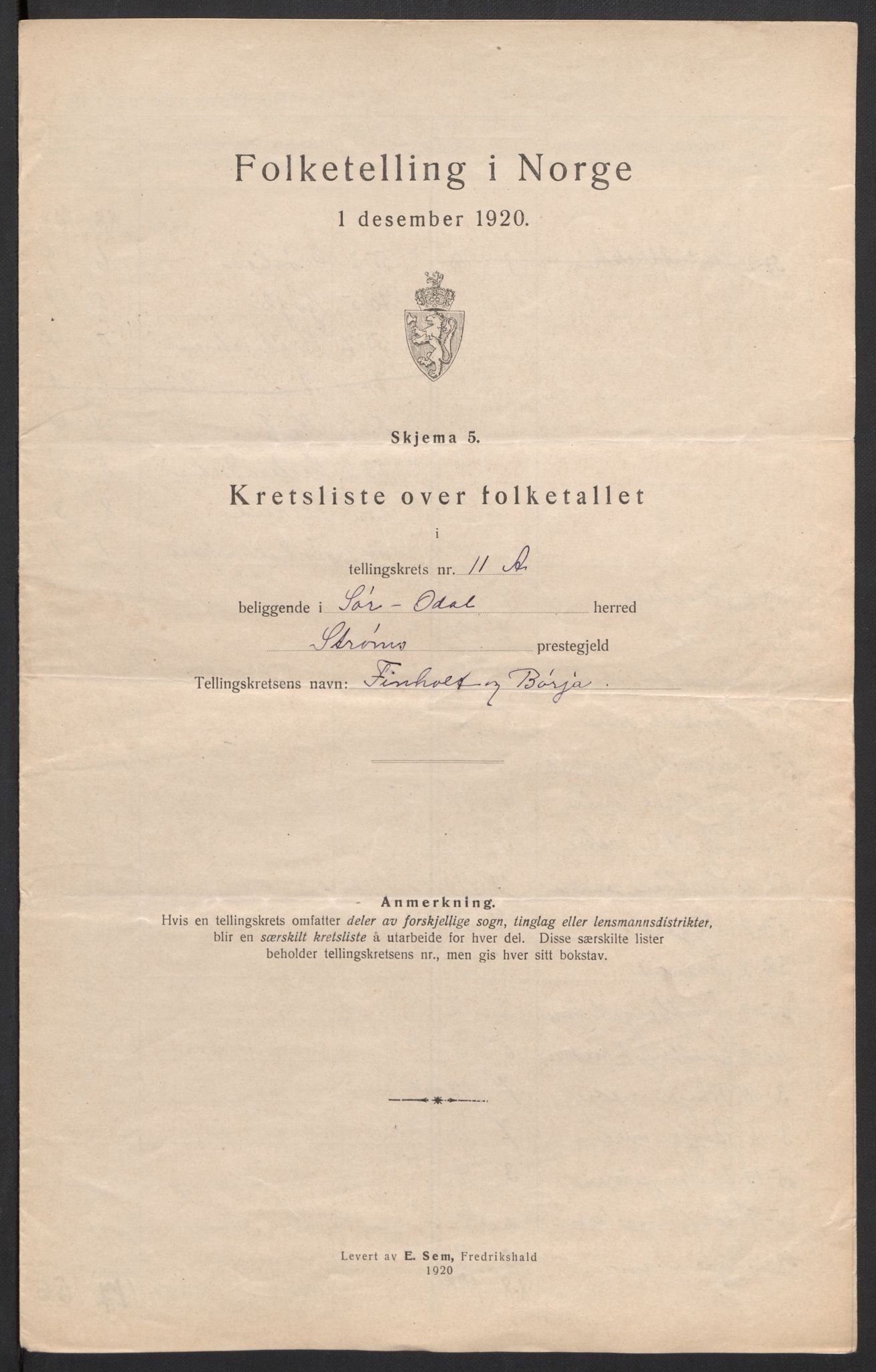 SAH, 1920 census for Sør-Odal, 1920, p. 46