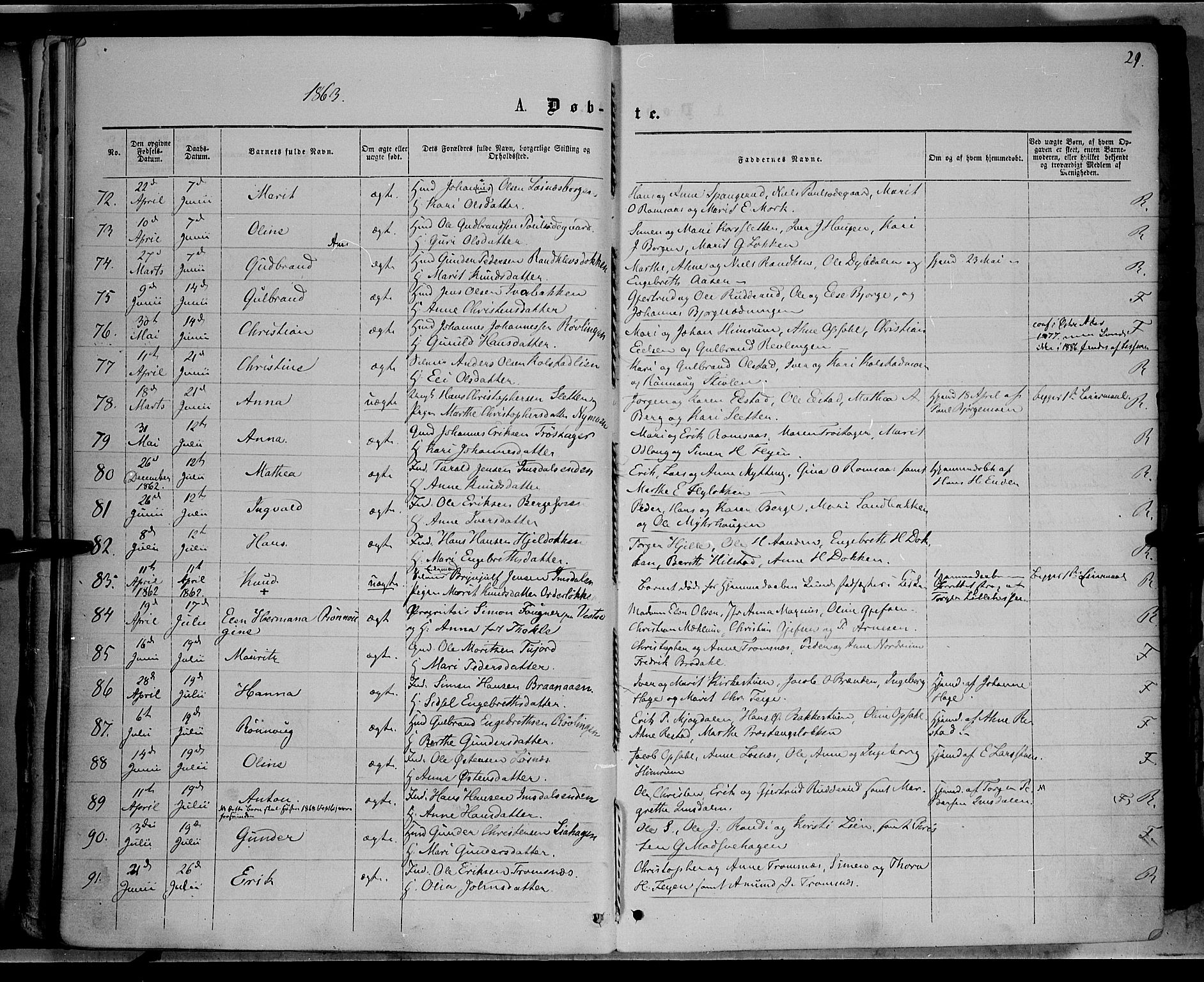 Ringebu prestekontor, AV/SAH-PREST-082/H/Ha/Haa/L0007: Parish register (official) no. 7, 1860-1877, p. 29