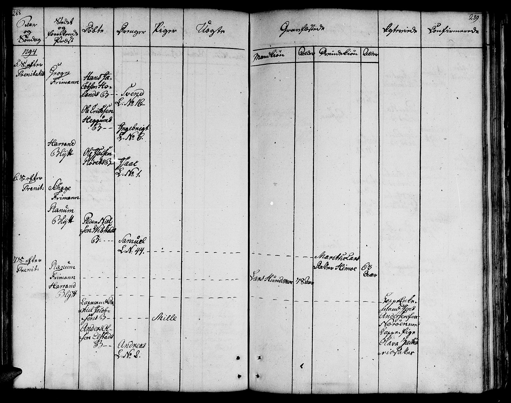 Ministerialprotokoller, klokkerbøker og fødselsregistre - Nord-Trøndelag, AV/SAT-A-1458/764/L0544: Parish register (official) no. 764A04, 1780-1798, p. 288-289