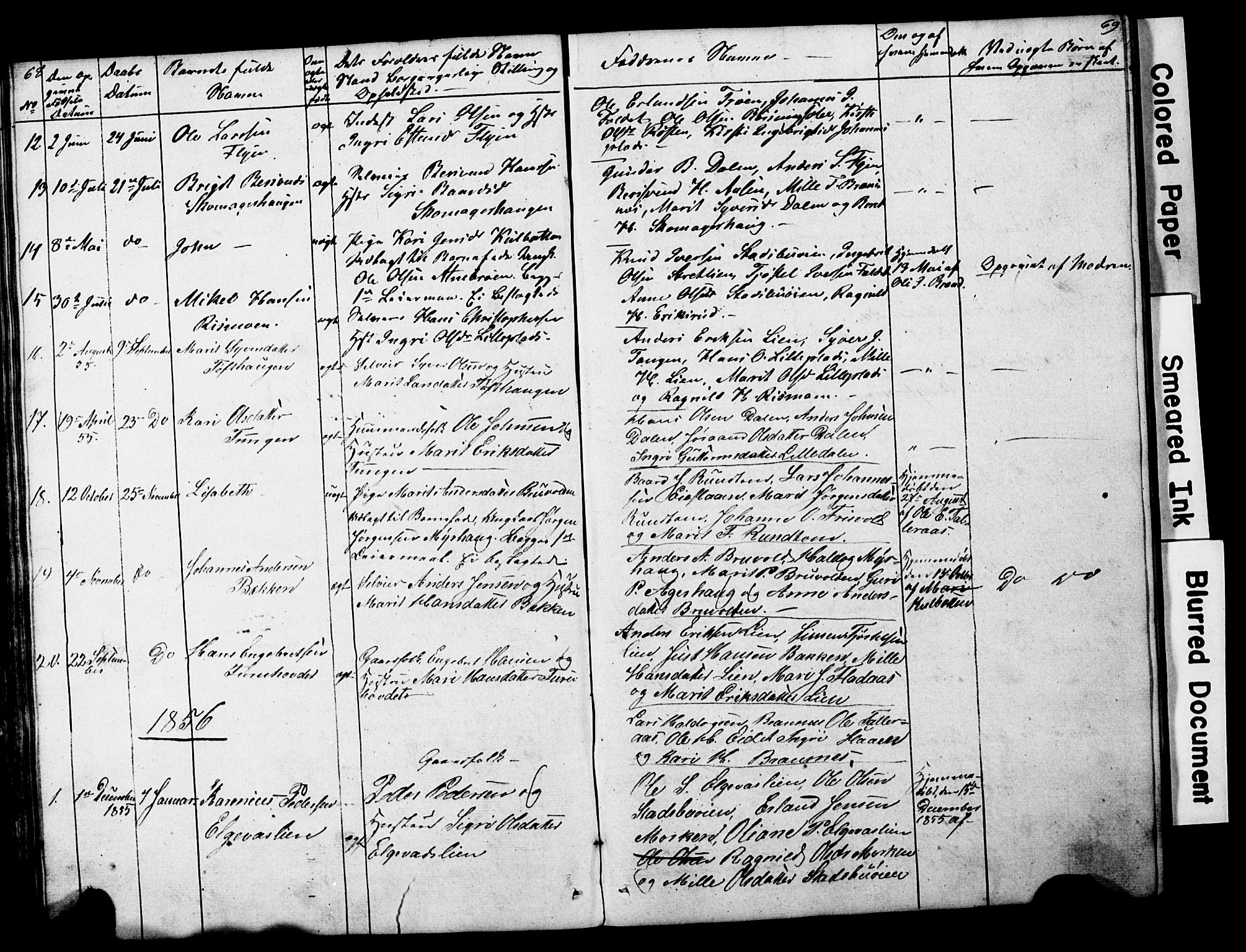 Lesja prestekontor, SAH/PREST-068/H/Ha/Hab/L0014: Parish register (copy) no. 14, 1842-1856, p. 68-69
