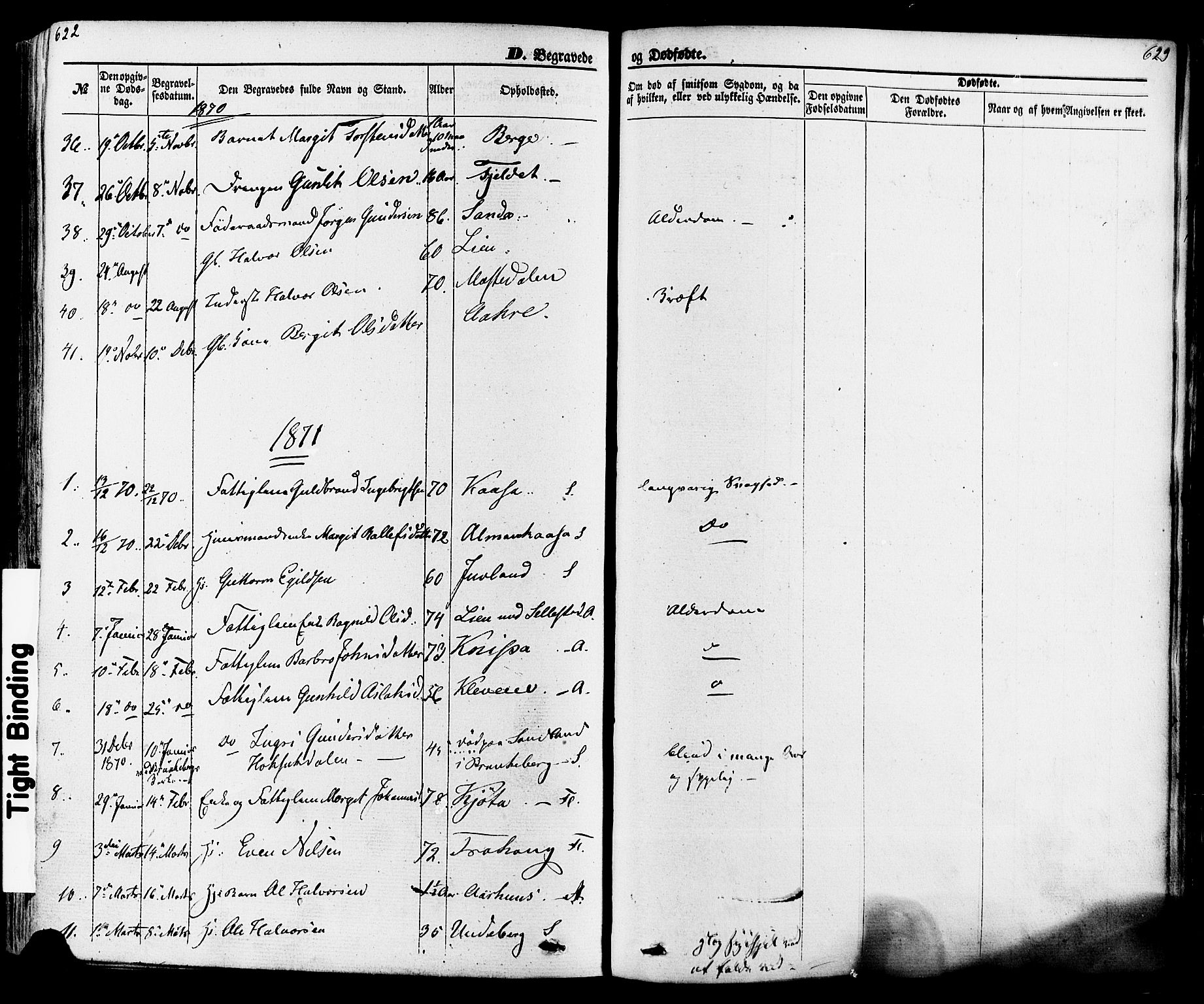 Seljord kirkebøker, SAKO/A-20/F/Fa/L0013: Parish register (official) no. I 13, 1866-1876, p. 622-623