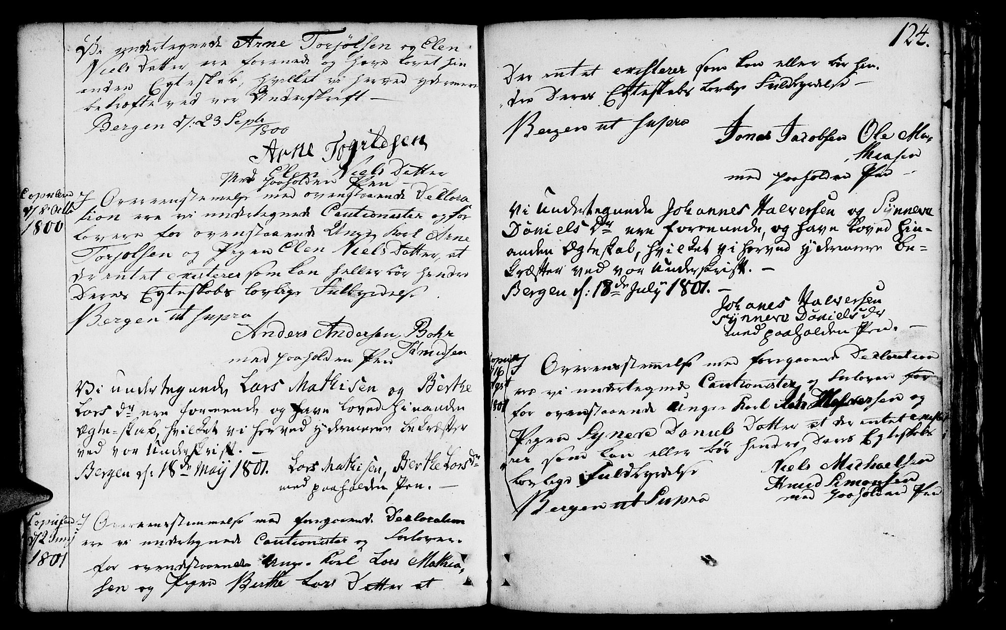 St. Jørgens hospital og Årstad sokneprestembete, AV/SAB-A-99934: Parish register (official) no. A 1, 1743-1823, p. 124