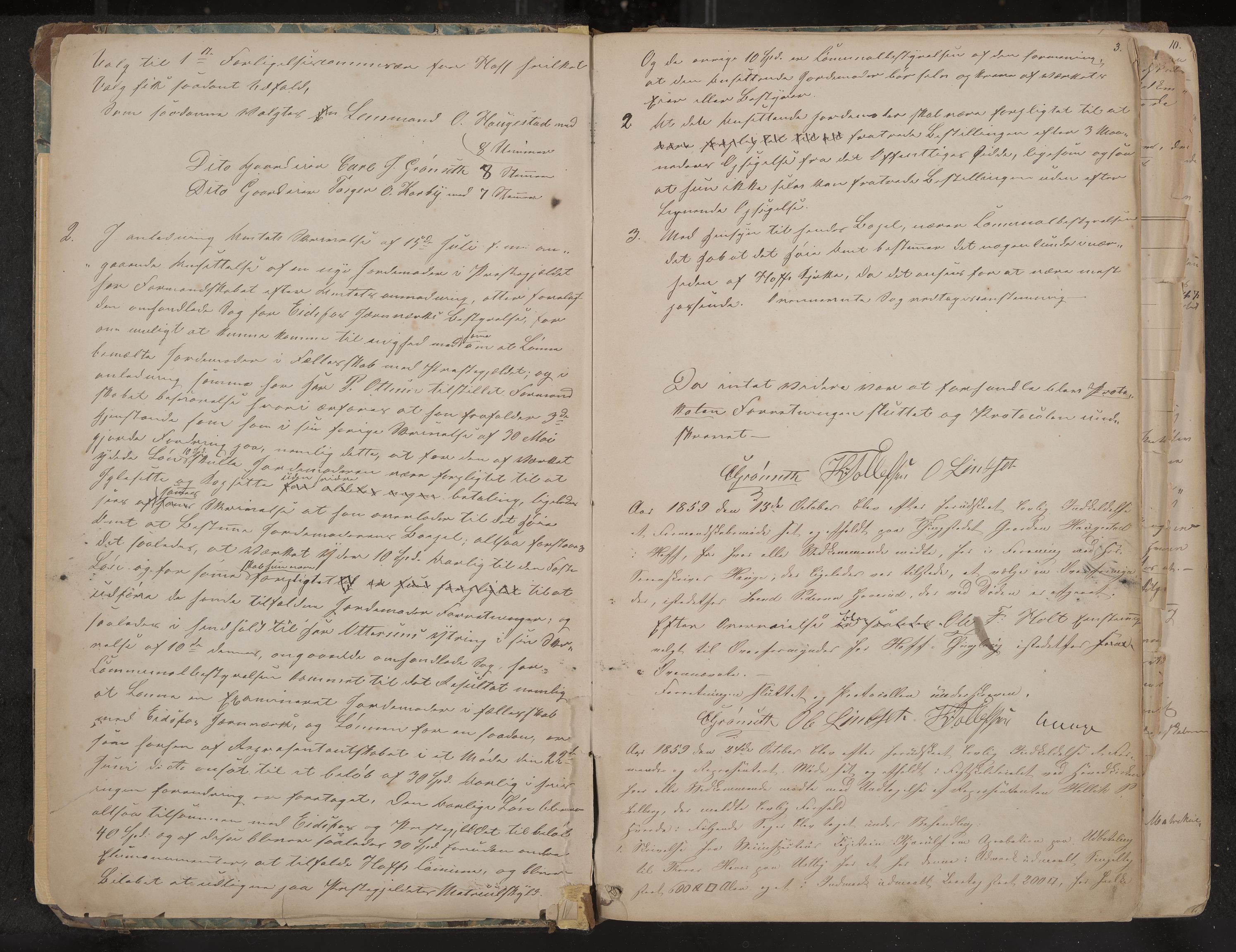 Hof formannskap og sentraladministrasjon, IKAK/0714021-1/A/Aa/L0002: Møtebok med register, 1859-1873, p. 3