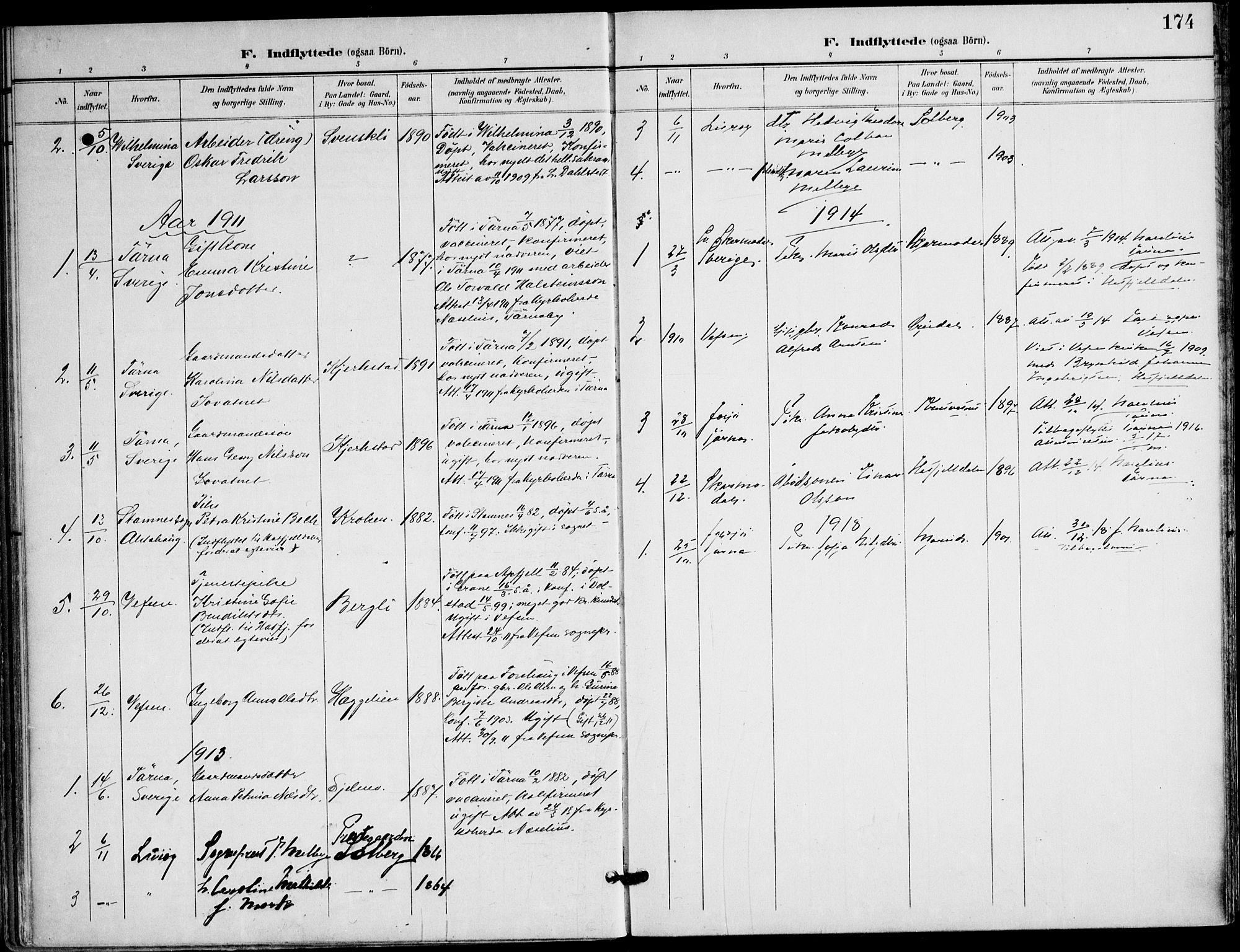 Ministerialprotokoller, klokkerbøker og fødselsregistre - Nordland, SAT/A-1459/823/L0326: Parish register (official) no. 823A03, 1899-1919, p. 174