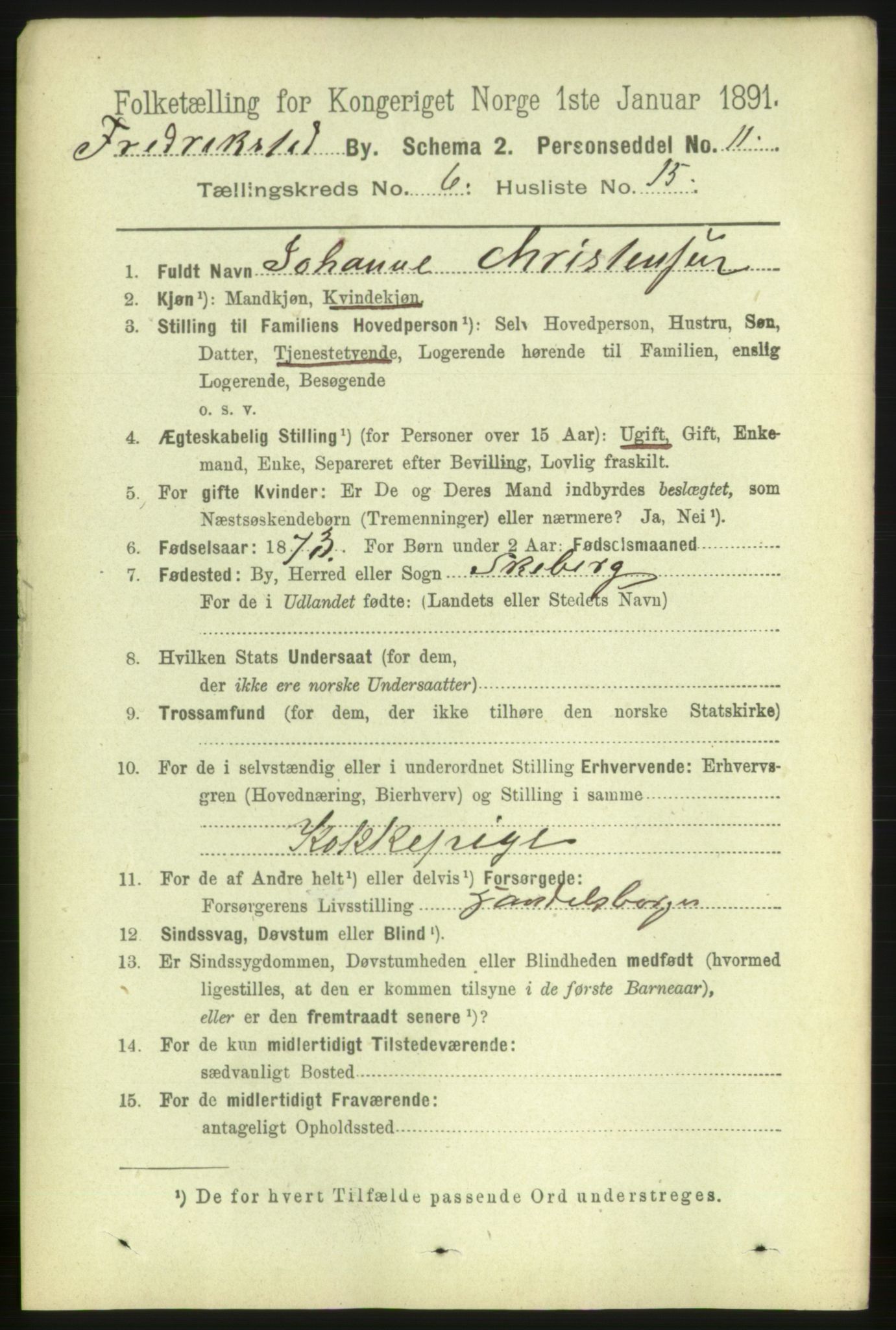 RA, 1891 census for 0103 Fredrikstad, 1891, p. 7793