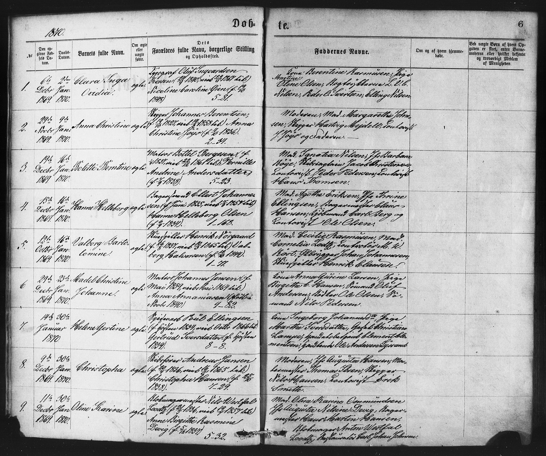 Nykirken Sokneprestembete, SAB/A-77101/H/Haa/L0017: Parish register (official) no. B 4, 1870-1884, p. 6