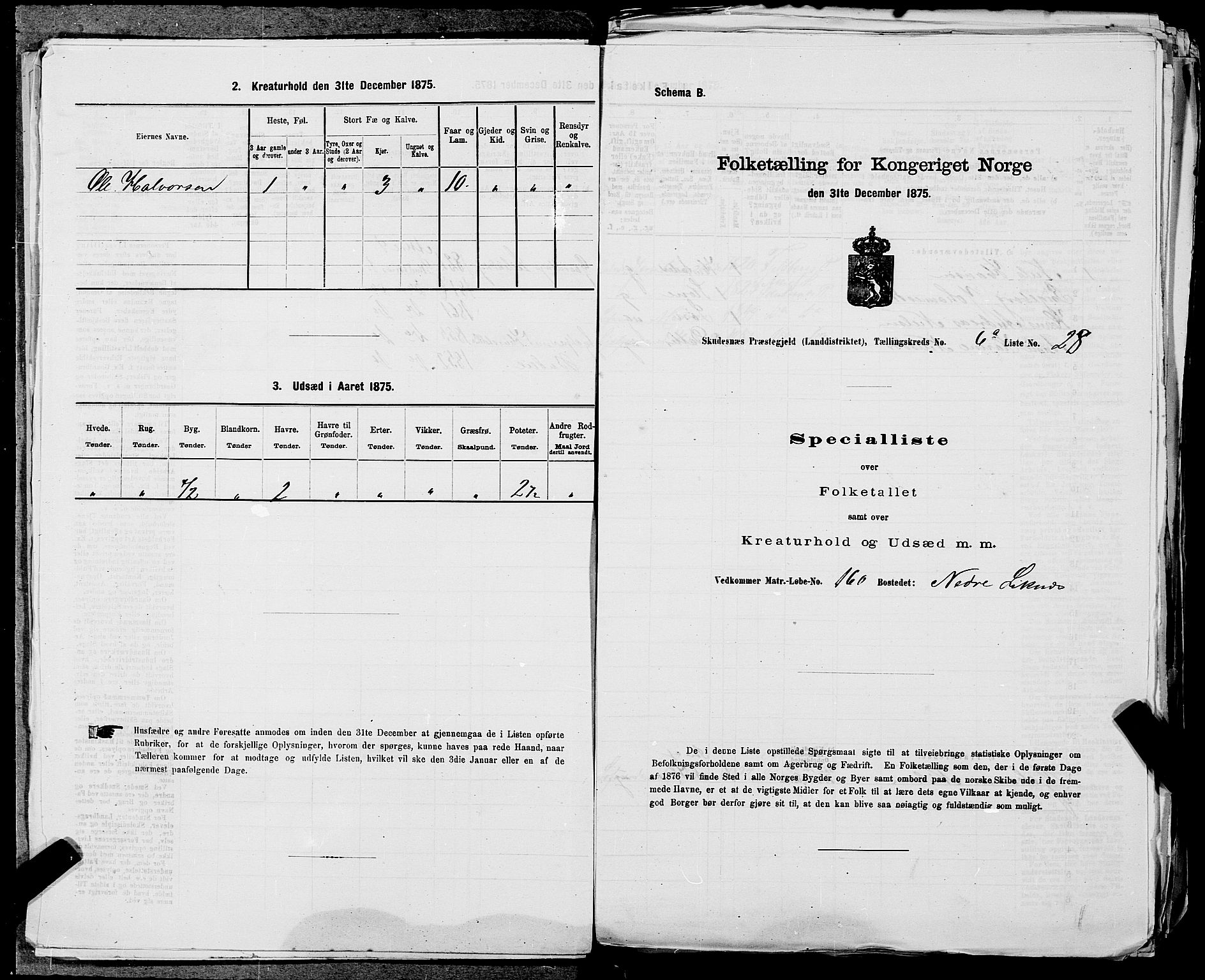 SAST, 1875 census for 1150L Skudenes/Falnes, Åkra og Ferkingstad, 1875, p. 768