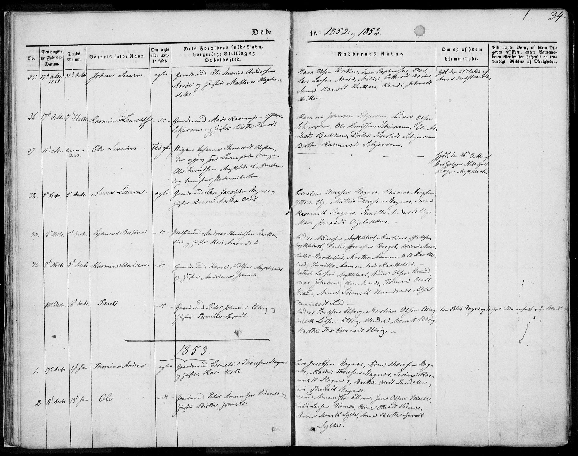 Ministerialprotokoller, klokkerbøker og fødselsregistre - Møre og Romsdal, AV/SAT-A-1454/501/L0006: Parish register (official) no. 501A06, 1844-1868, p. 34