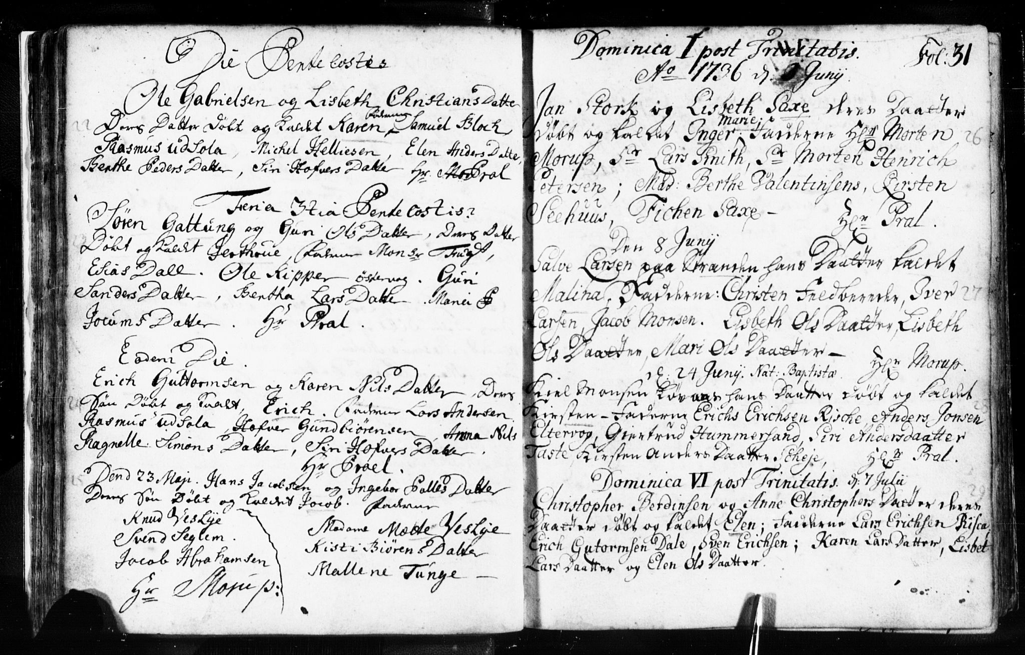 Domkirken sokneprestkontor, SAST/A-101812/001/30/30BB/L0003: Parish register (copy) no. B 3, 1733-1751, p. 31