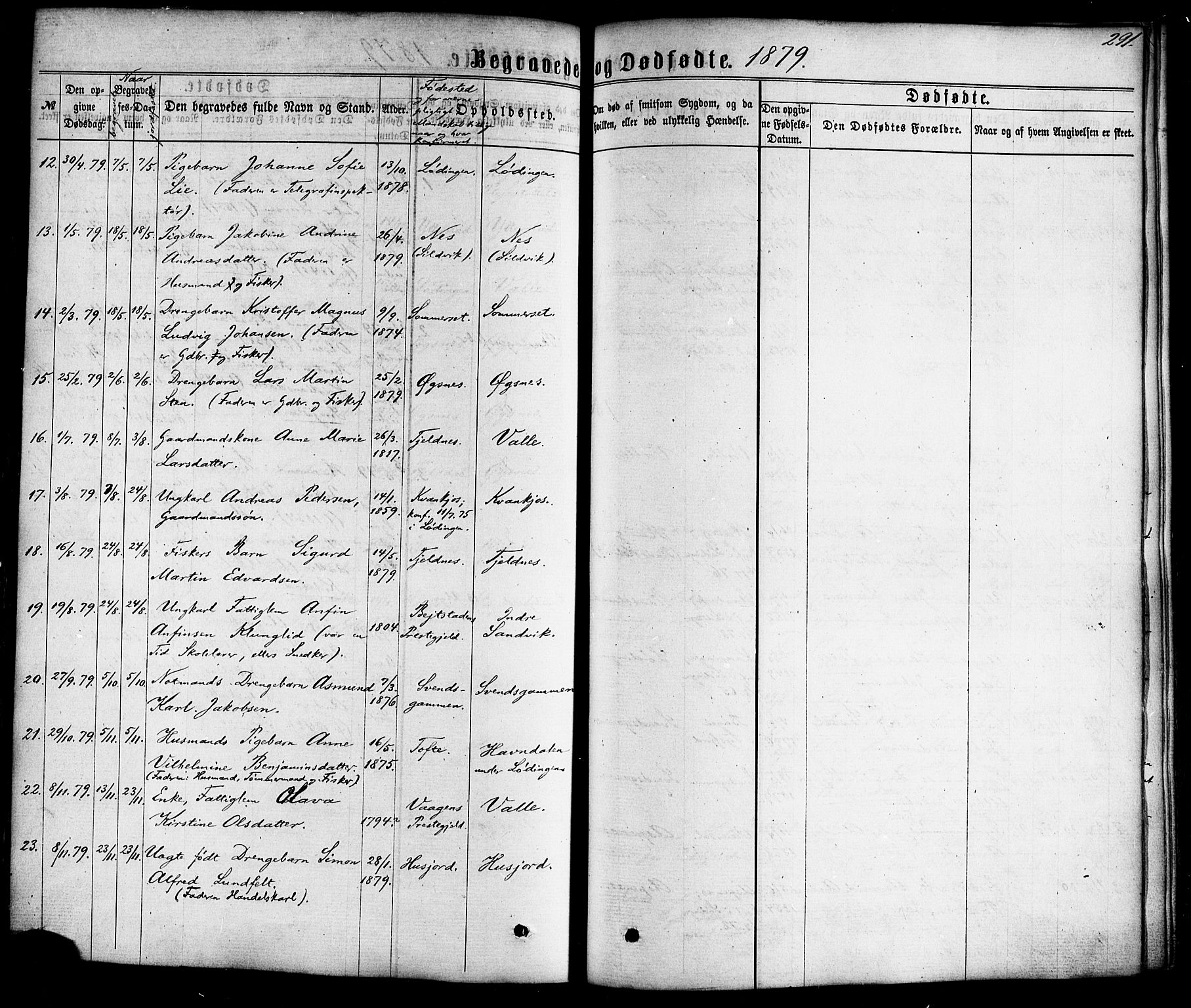 Ministerialprotokoller, klokkerbøker og fødselsregistre - Nordland, AV/SAT-A-1459/872/L1034: Parish register (official) no. 872A09, 1864-1884, p. 291