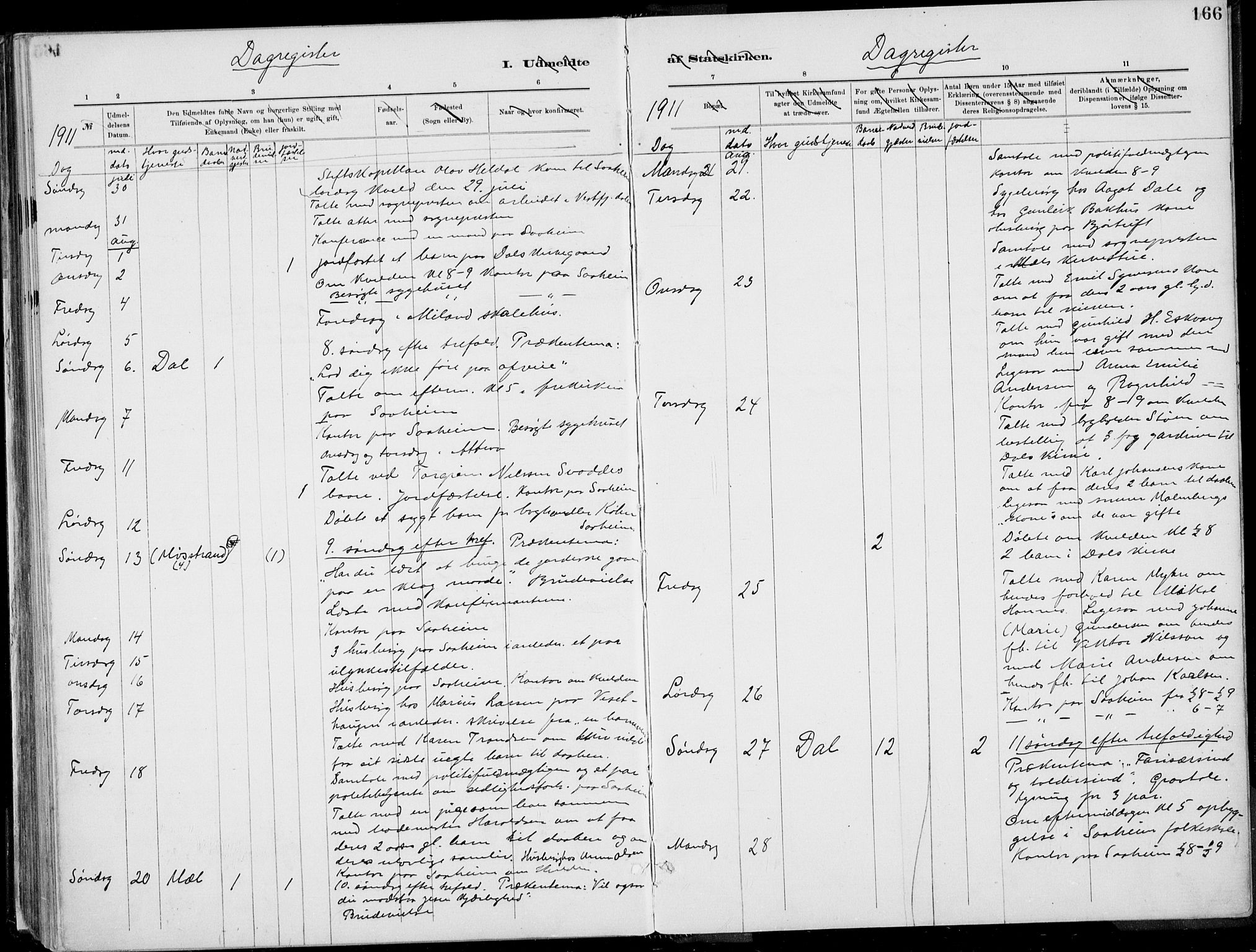 Rjukan kirkebøker, SAKO/A-294/F/Fa/L0001: Parish register (official) no. 1, 1878-1912, p. 166