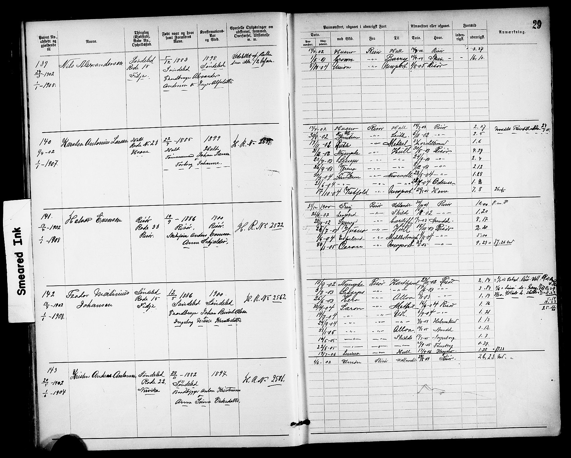 Risør mønstringskrets, SAK/2031-0010/F/Fa/L0004: Annotasjonsrulle nr 1914-1915 og nr 1-477, T-8, 1899-1911, p. 31