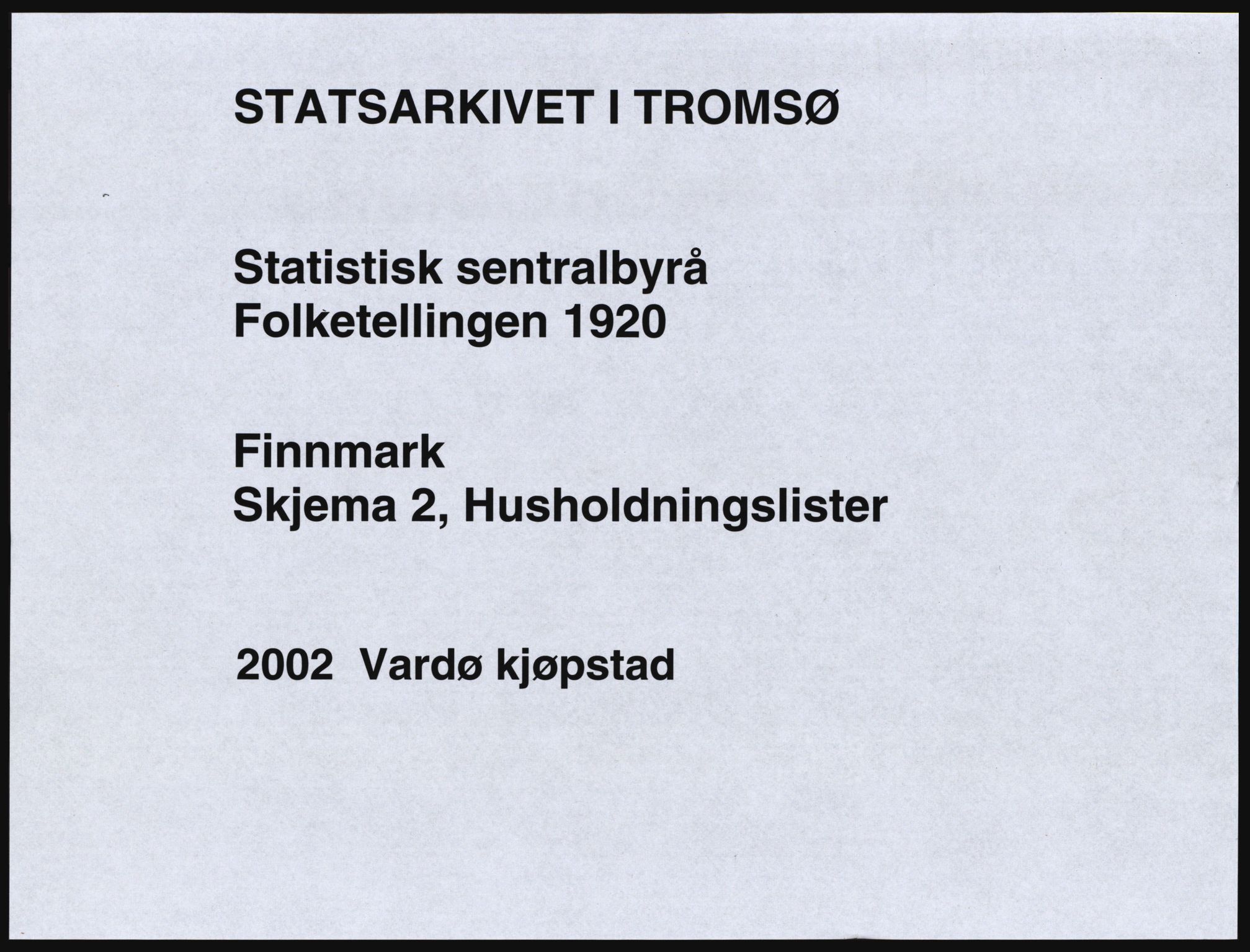 SATØ, 1920 census for Vardø, 1920, p. 913