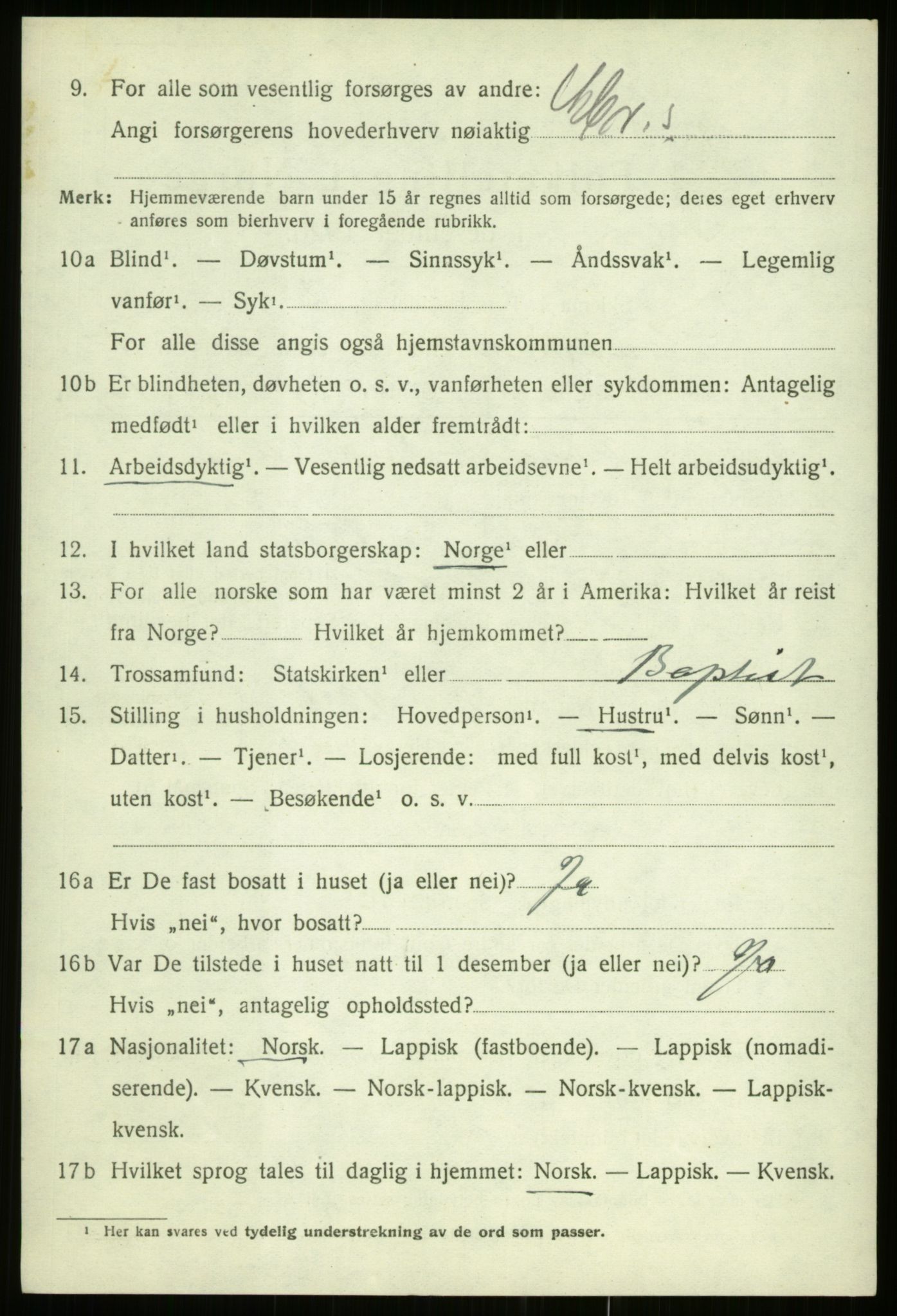 SATØ, 1920 census for Kvæfjord, 1920, p. 3466