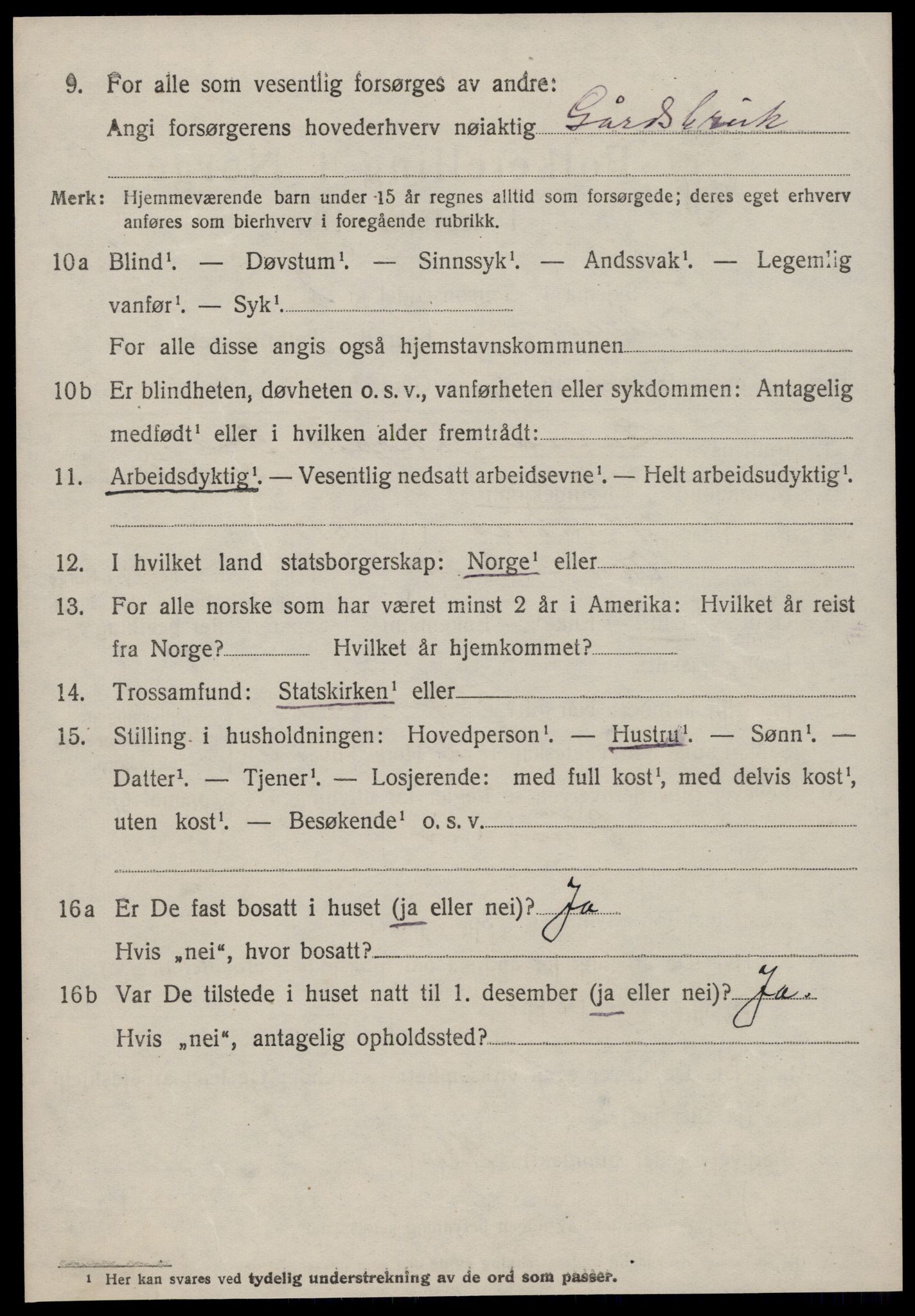 SAT, 1920 census for Vestnes, 1920, p. 6494