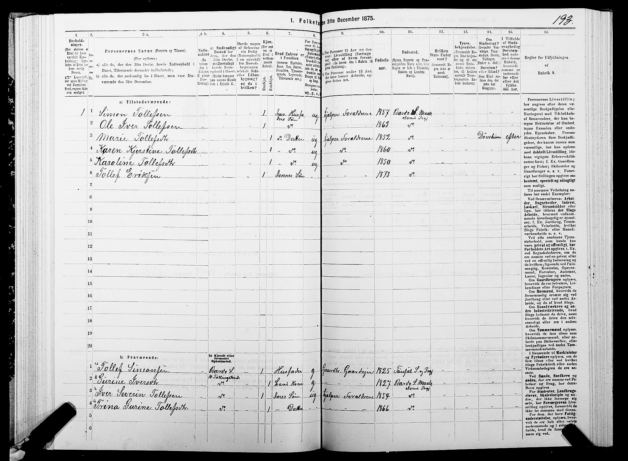 SATØ, 1875 census for 1924P Målselv, 1875, p. 4193
