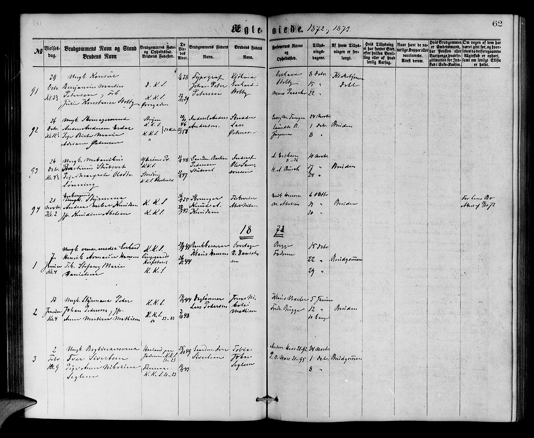 Korskirken sokneprestembete, AV/SAB-A-76101/H/Hab: Parish register (copy) no. D 2, 1867-1886, p. 62