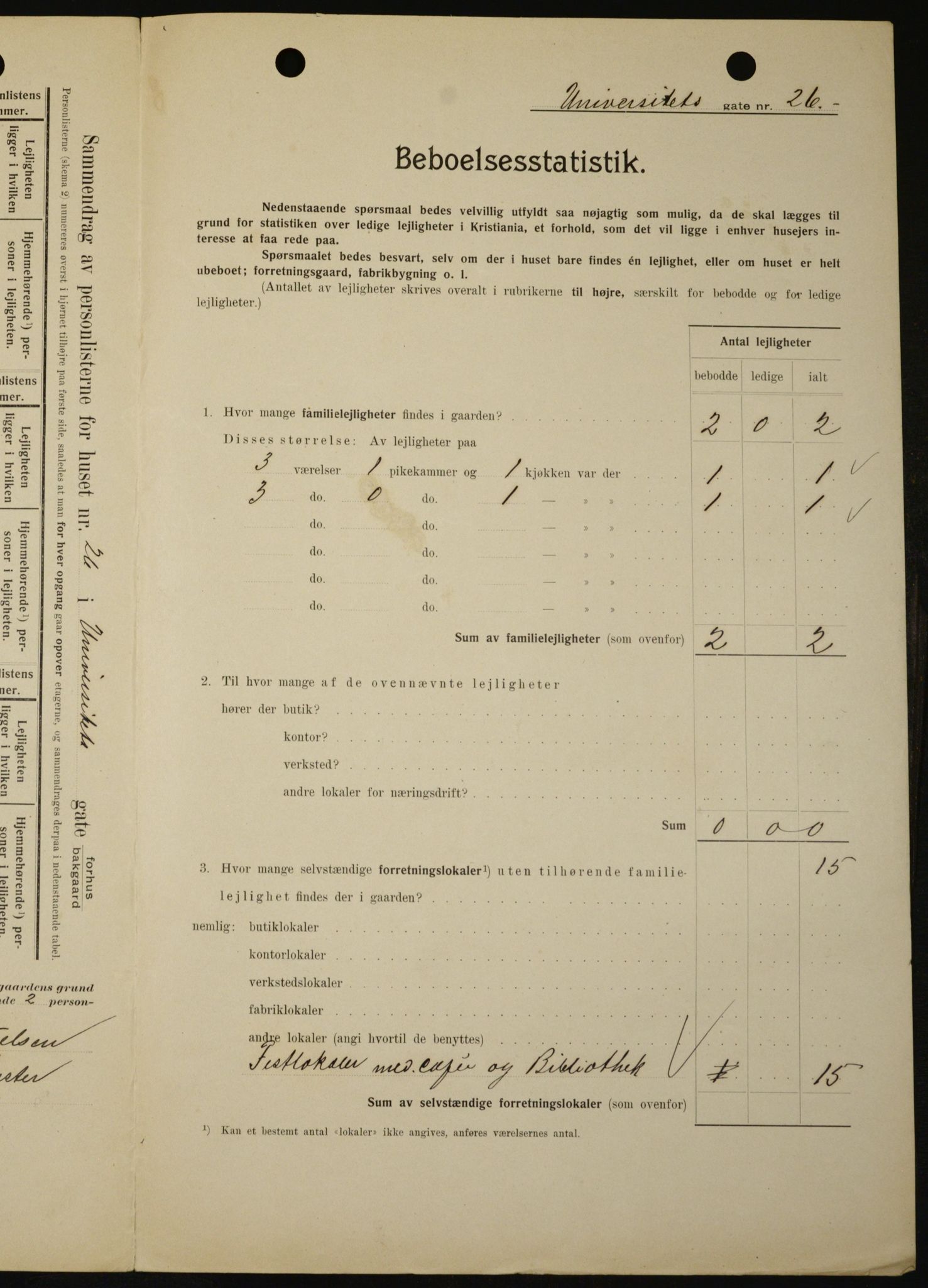 OBA, Municipal Census 1909 for Kristiania, 1909, p. 109024