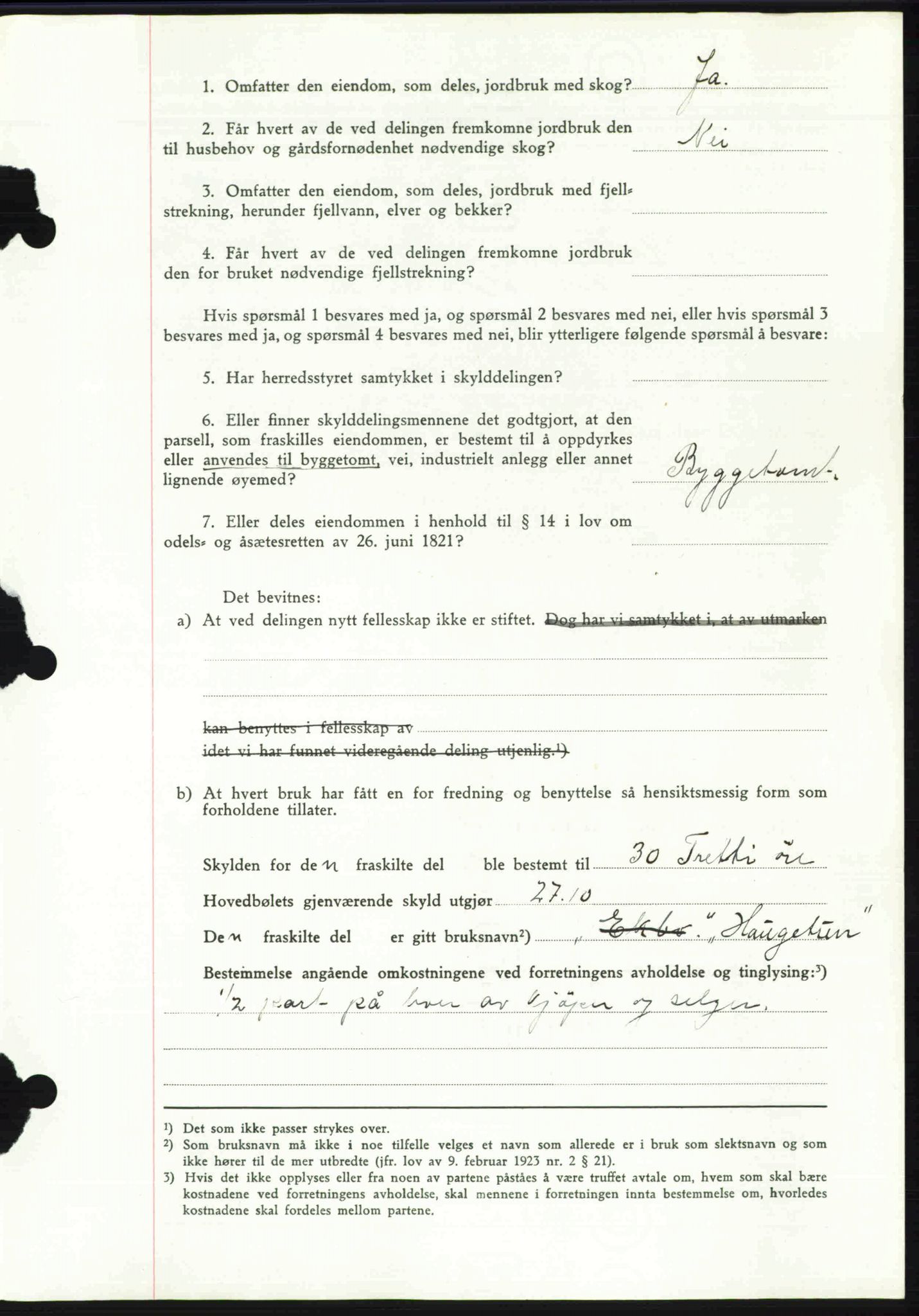 Toten tingrett, SAH/TING-006/H/Hb/Hbc/L0008: Mortgage book no. Hbc-08, 1941-1941, Diary no: : 126/1941