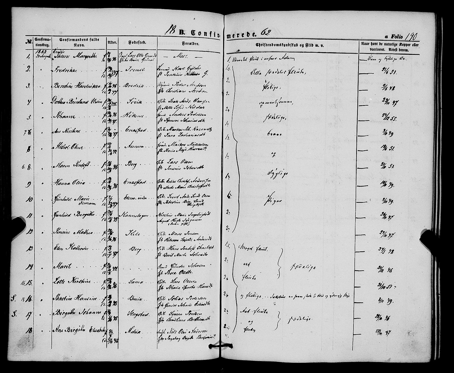 Trondenes sokneprestkontor, AV/SATØ-S-1319/H/Ha/L0011kirke: Parish register (official) no. 11, 1853-1862, p. 190