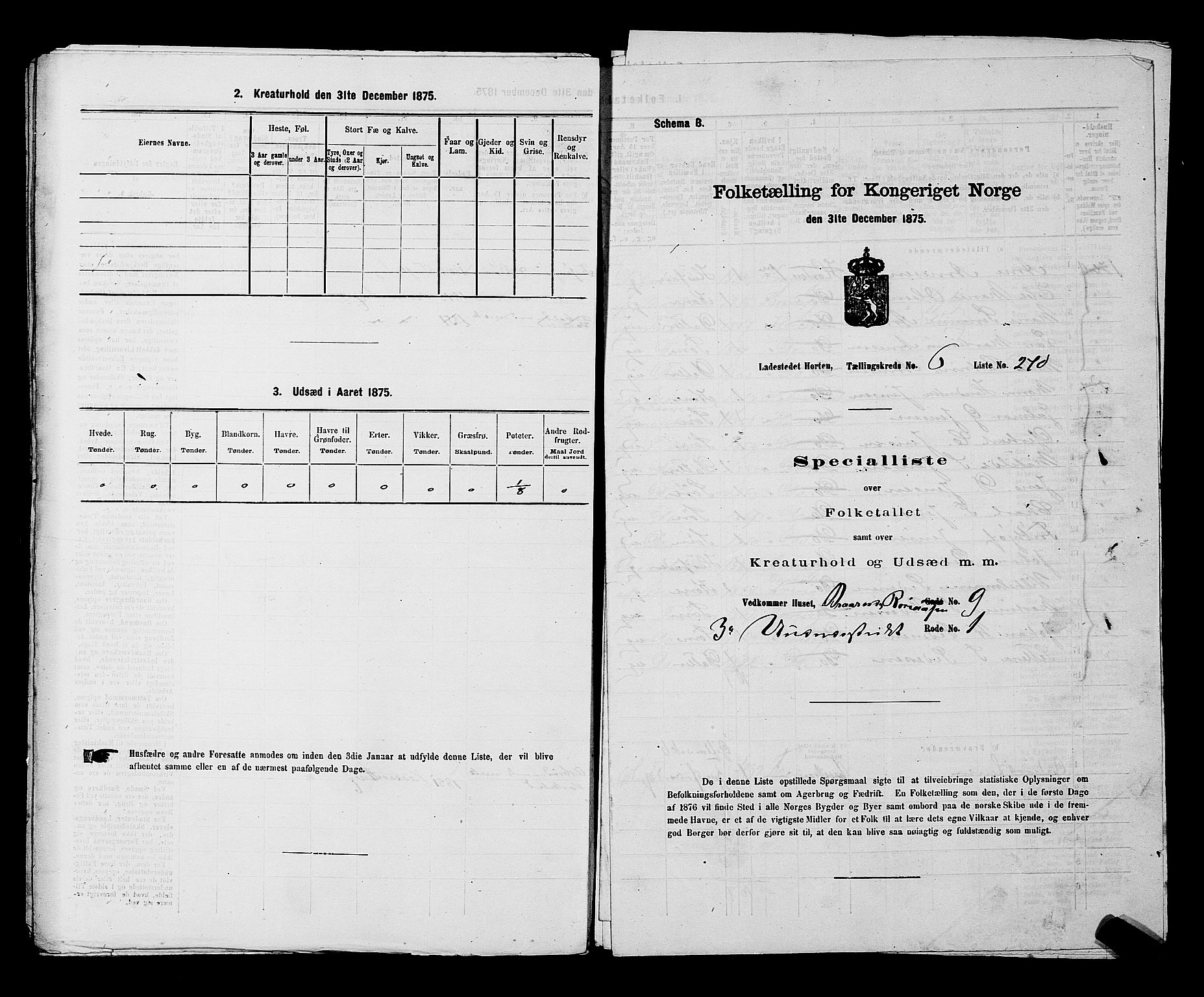 SAKO, 1875 census for 0703P Horten, 1875, p. 610