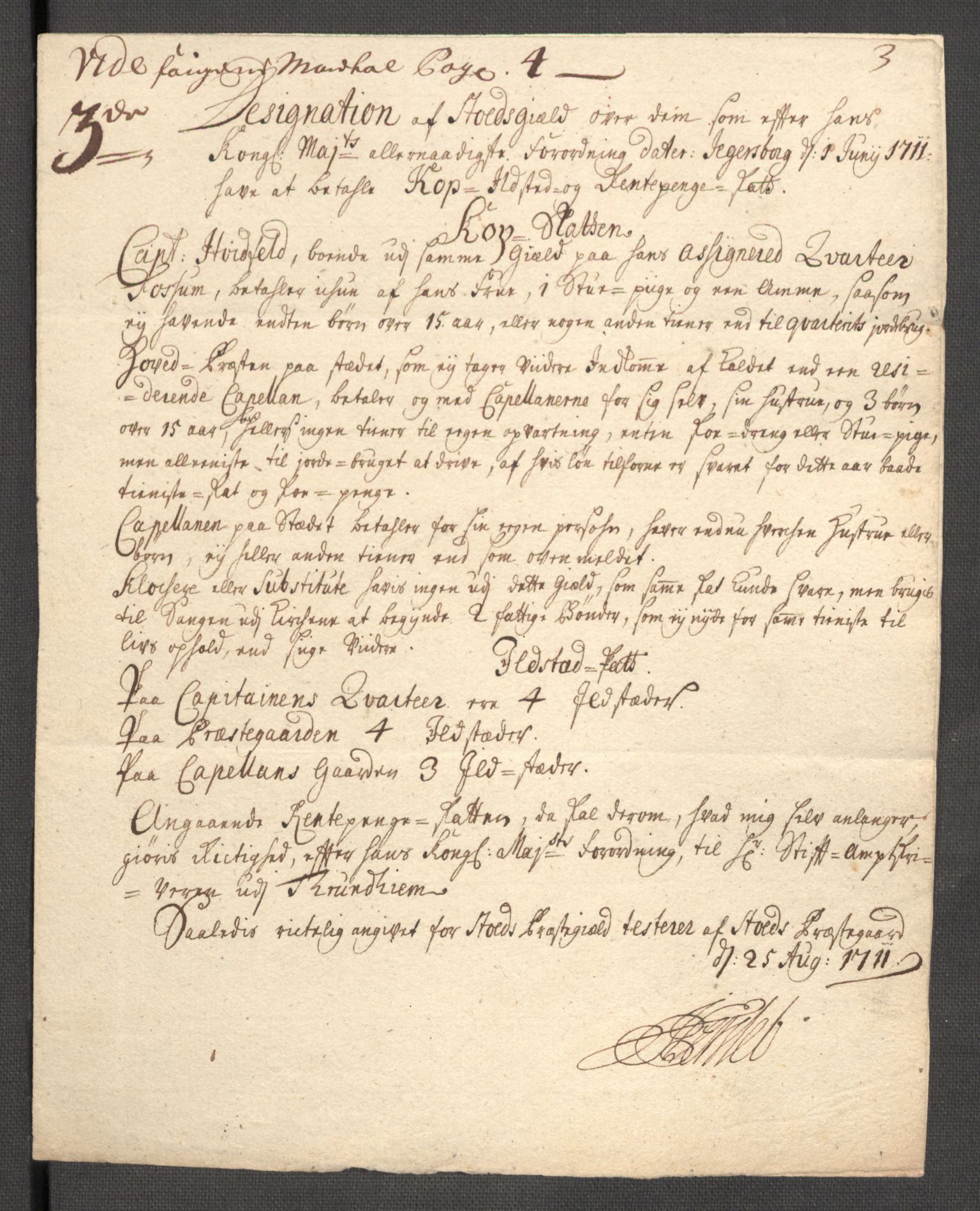 Rentekammeret inntil 1814, Reviderte regnskaper, Fogderegnskap, AV/RA-EA-4092/R63/L4319: Fogderegnskap Inderøy, 1711, p. 158