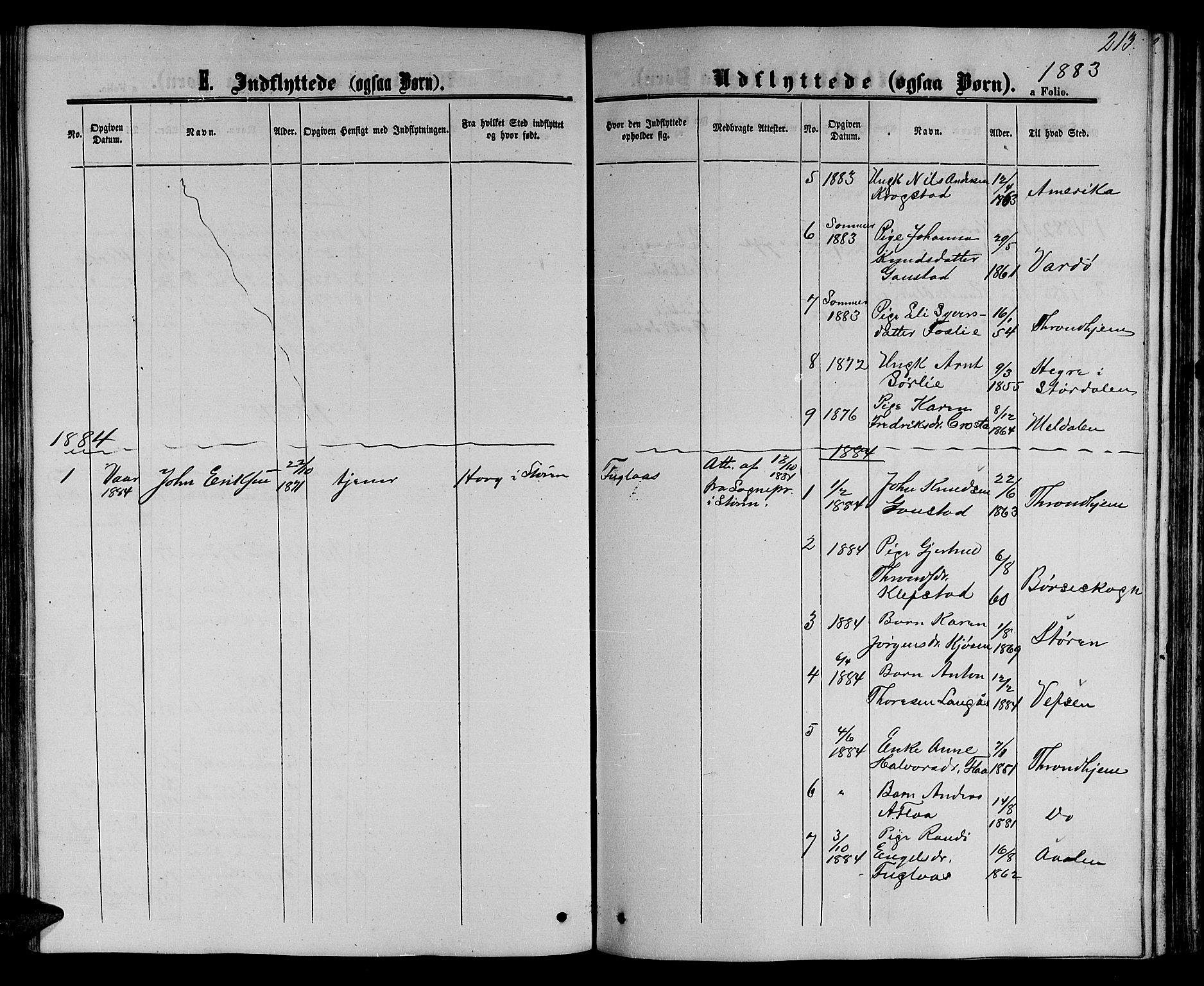 Ministerialprotokoller, klokkerbøker og fødselsregistre - Sør-Trøndelag, SAT/A-1456/694/L1131: Parish register (copy) no. 694C03, 1858-1886, p. 213