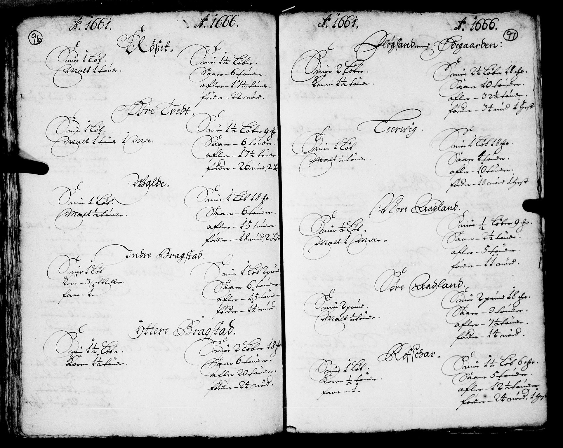 Rentekammeret inntil 1814, Realistisk ordnet avdeling, AV/RA-EA-4070/N/Nb/Nba/L0040: Nordhordland fogderi, 1661-1667, p. 96-97