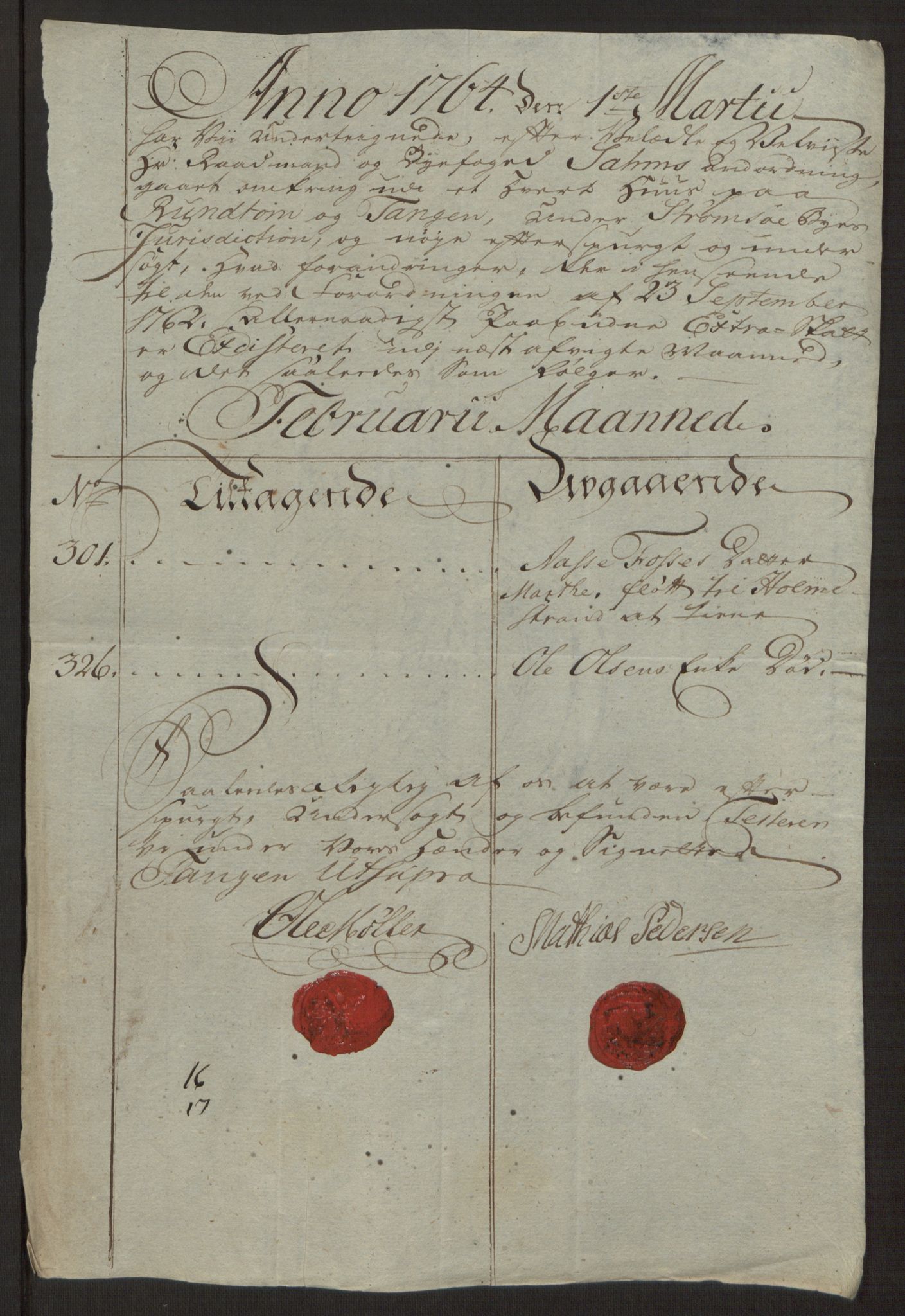 Rentekammeret inntil 1814, Reviderte regnskaper, Byregnskaper, AV/RA-EA-4066/R/Rg/L0144/0001: [G4] Kontribusjonsregnskap / Ekstraskatt, 1762-1767, p. 269