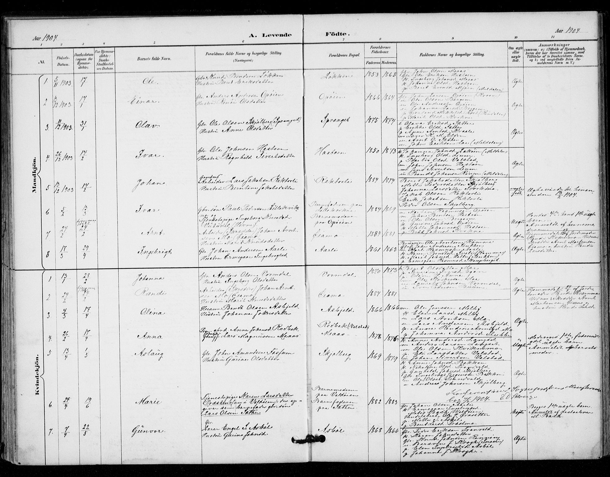 Ministerialprotokoller, klokkerbøker og fødselsregistre - Sør-Trøndelag, AV/SAT-A-1456/671/L0841: Parish register (official) no. 671A03, 1893-1915