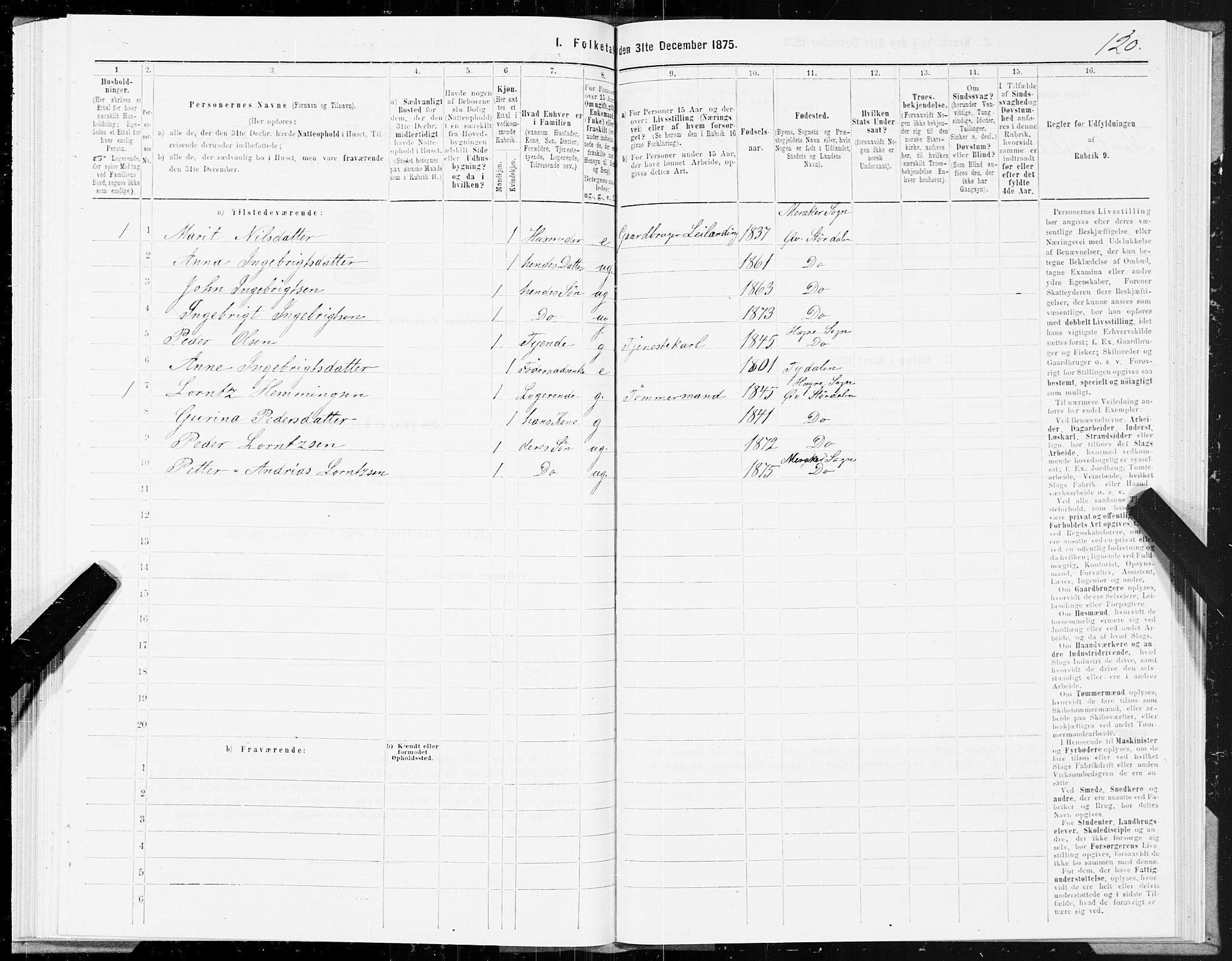 SAT, 1875 census for 1711P Øvre Stjørdal, 1875, p. 6120