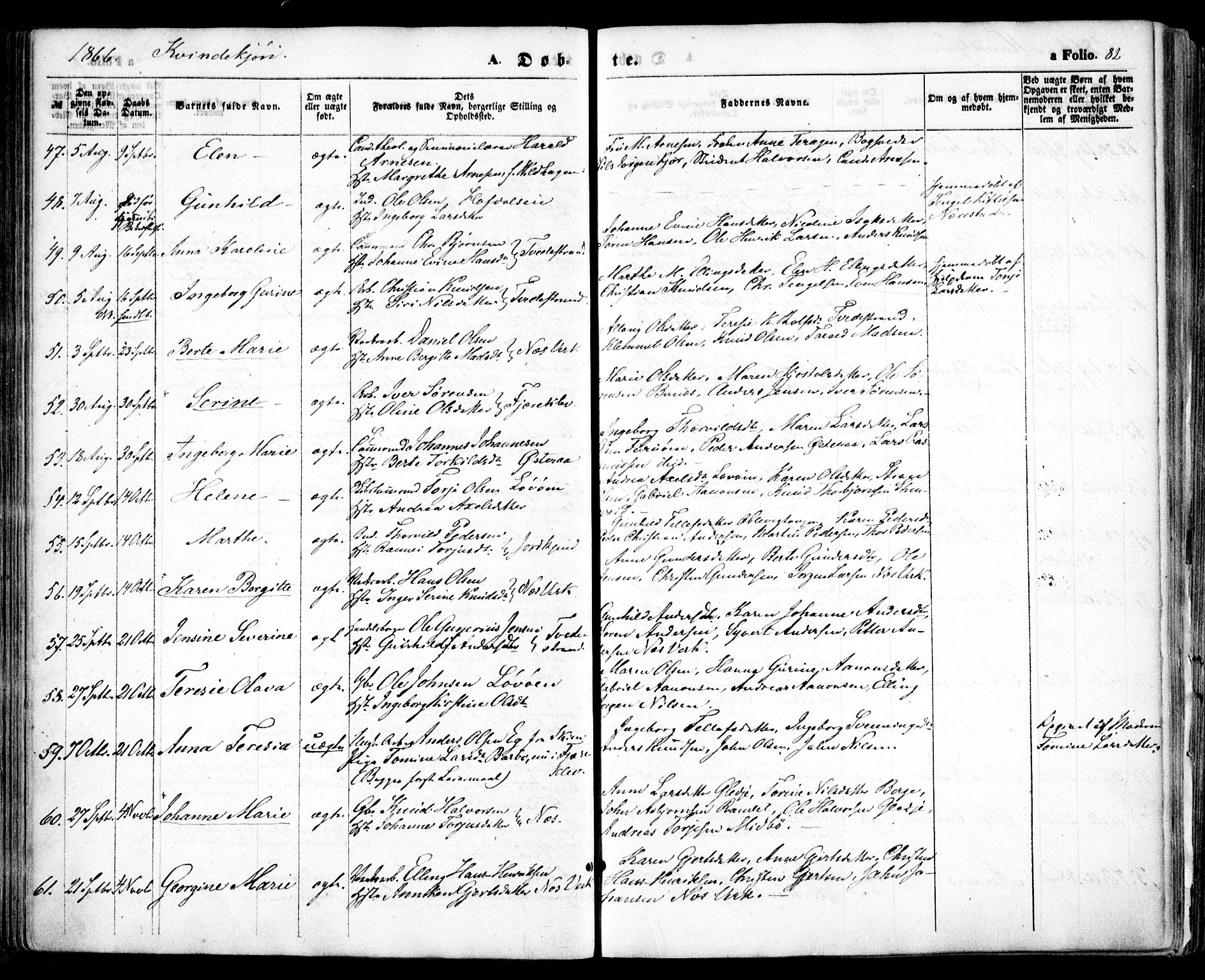 Holt sokneprestkontor, AV/SAK-1111-0021/F/Fa/L0009: Parish register (official) no. A 9, 1861-1871, p. 82