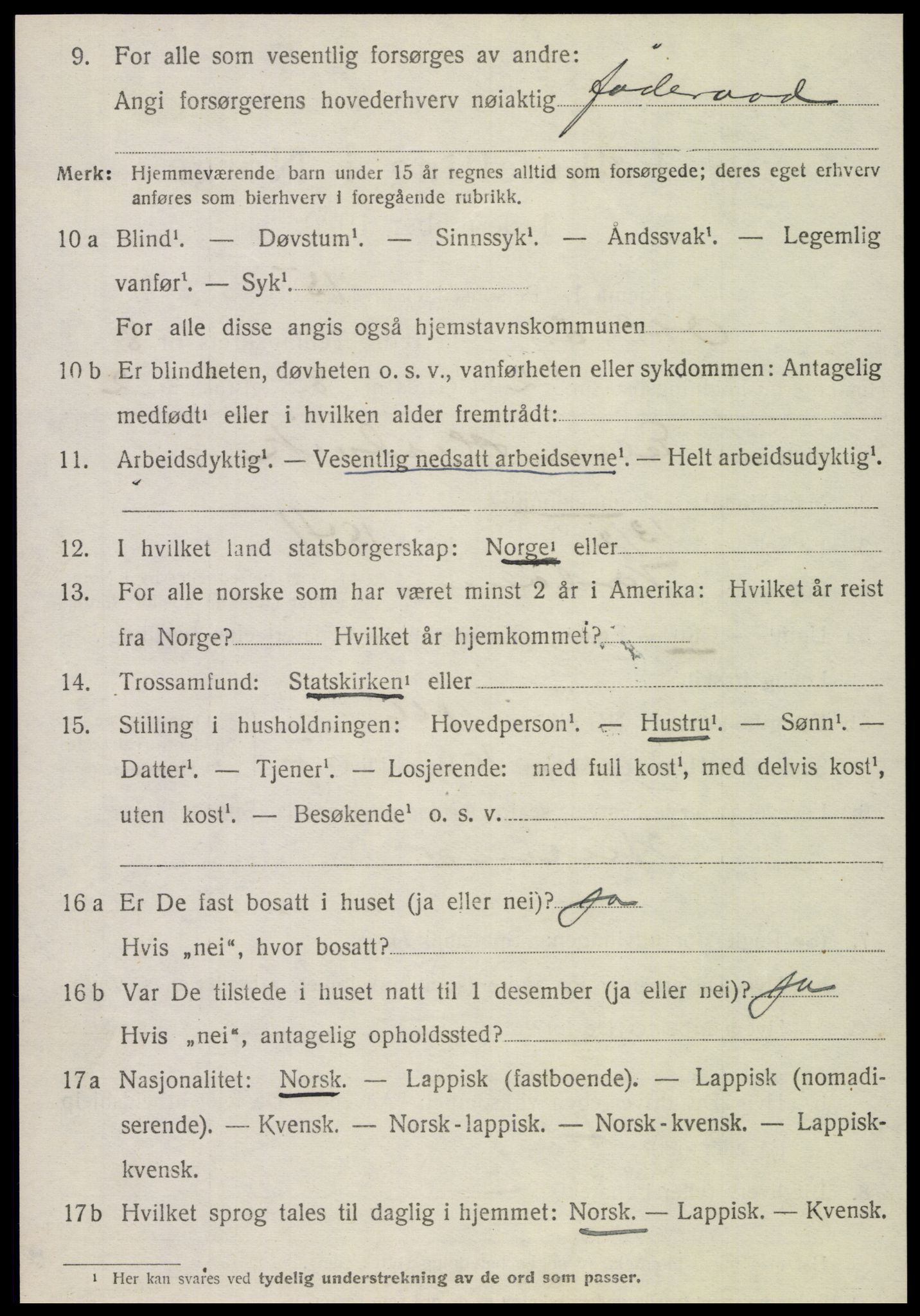 SAT, 1920 census for Otterøy, 1920, p. 2966